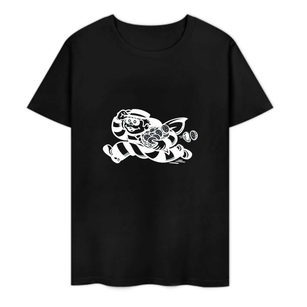 Funny Burger Bandit T-Shirt | Cartoon Fast Food Graphic Tee(z125)