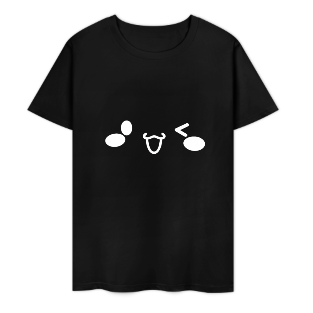 Cute Kawaii Face T-Shirt | Minimal Anime Emoji Graphic Tee(z126)