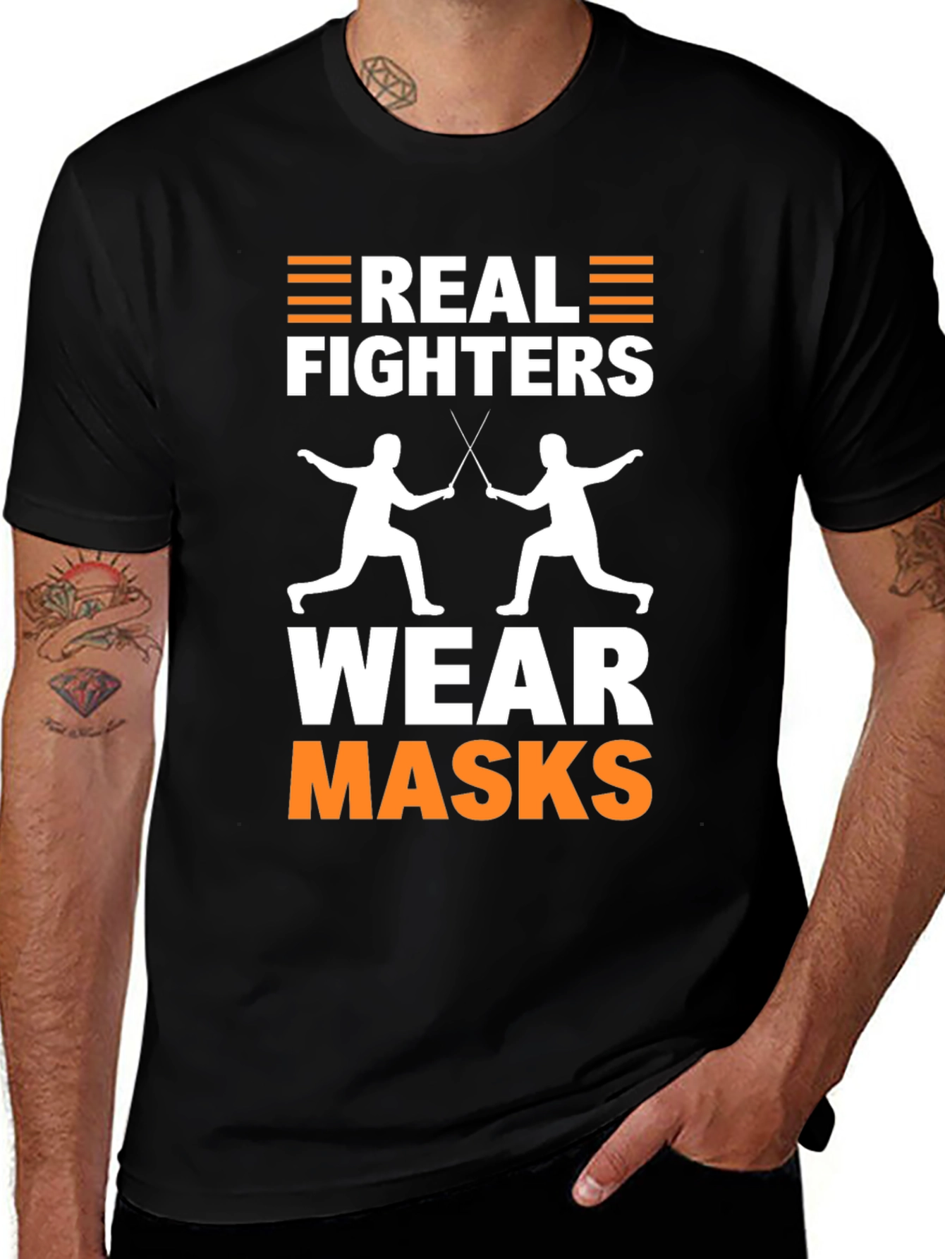 Real Fighters Wear Masks T-Shirt Fencing Graphic Tee