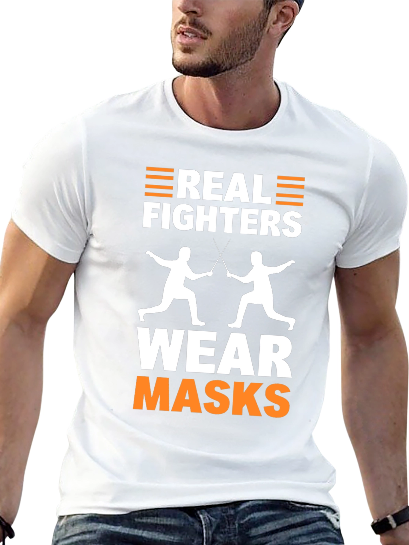 Real Fighters Wear Masks T-Shirt Fencing Graphic Tee