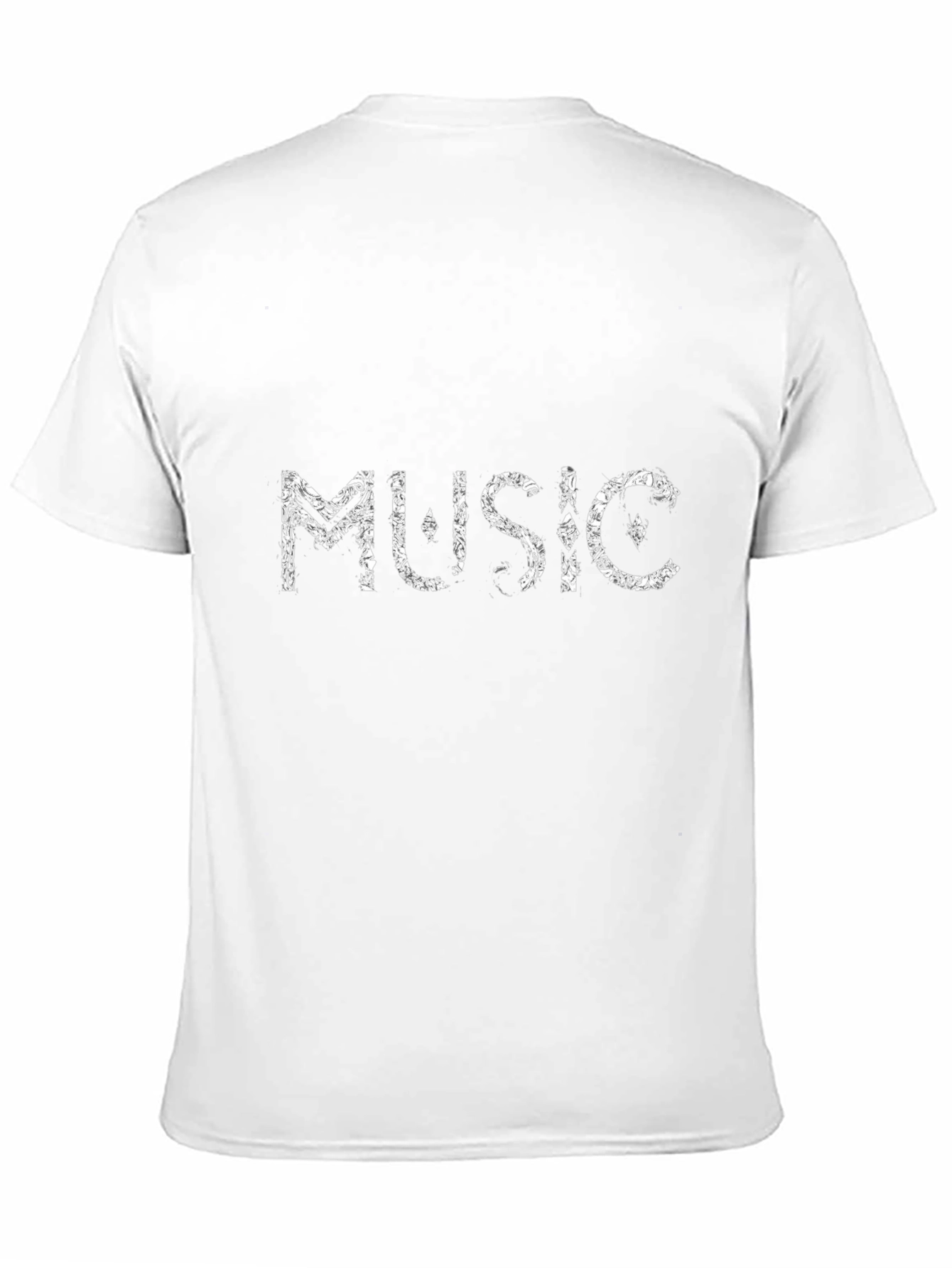 Music Motif Black Cotton Crewneck T-Shirt