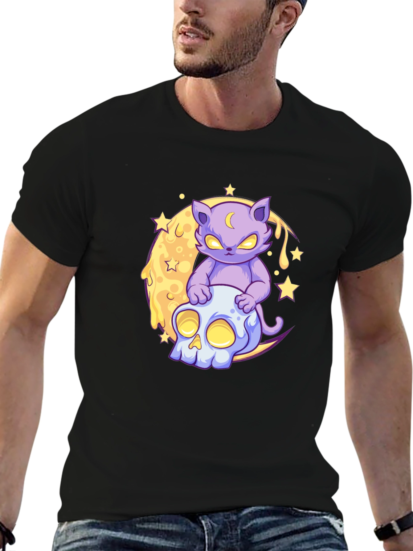 Mystic Cat Skull Moon T-Shirt
