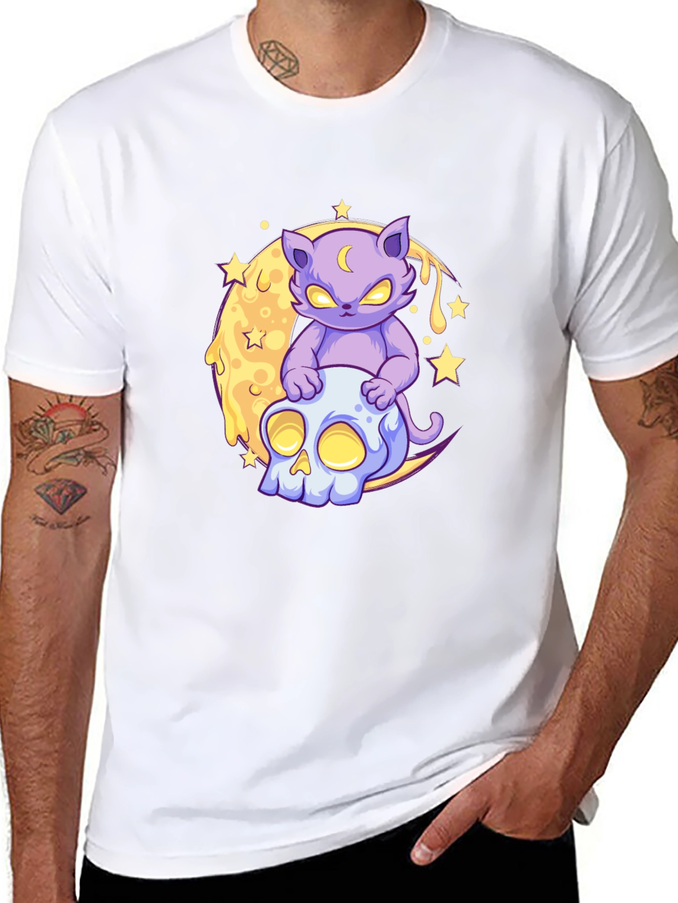 Mystic Cat Skull Moon T-Shirt