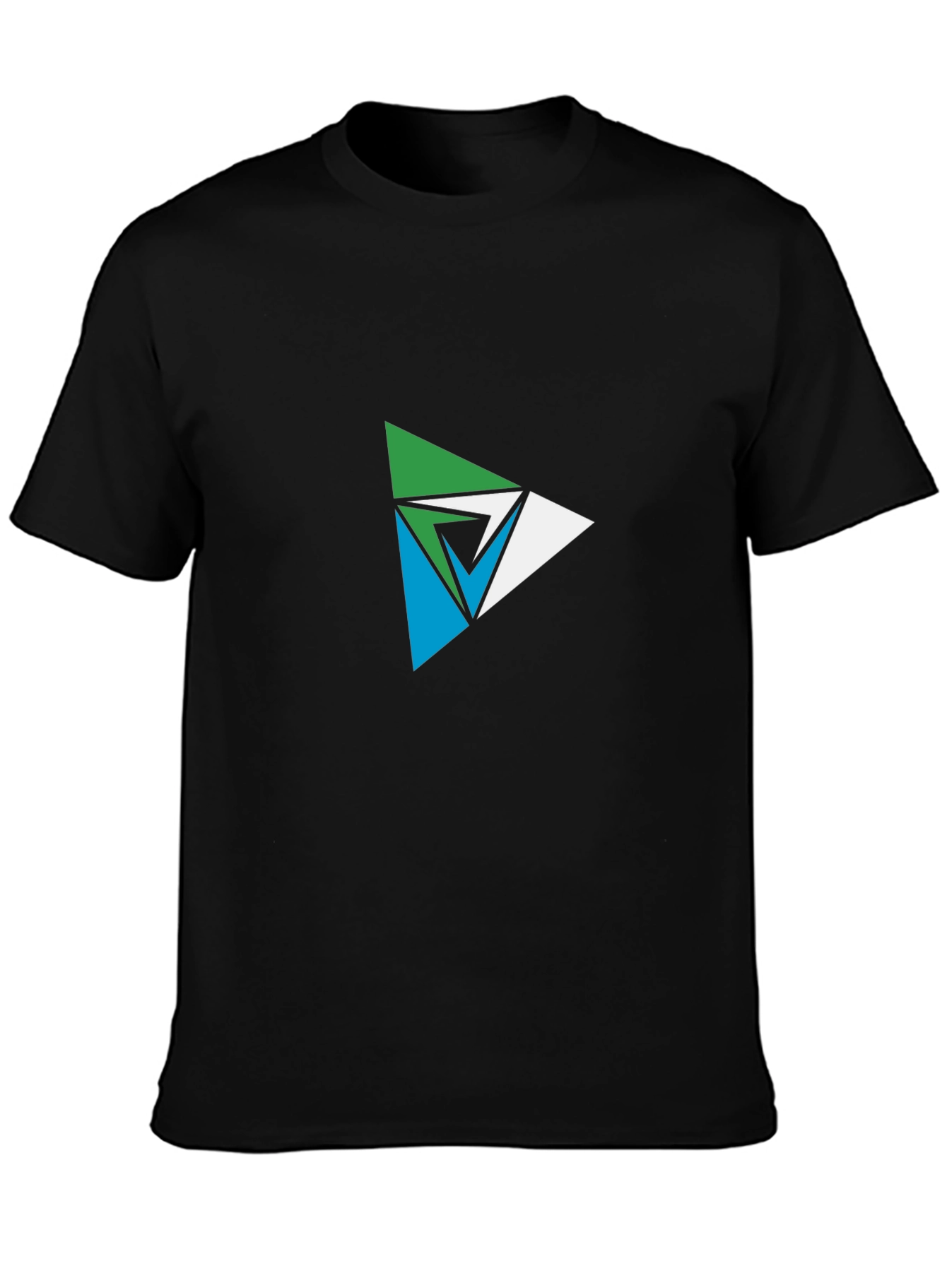 Geometric Triangle Graphic Tee - Modern Black T-Shirt