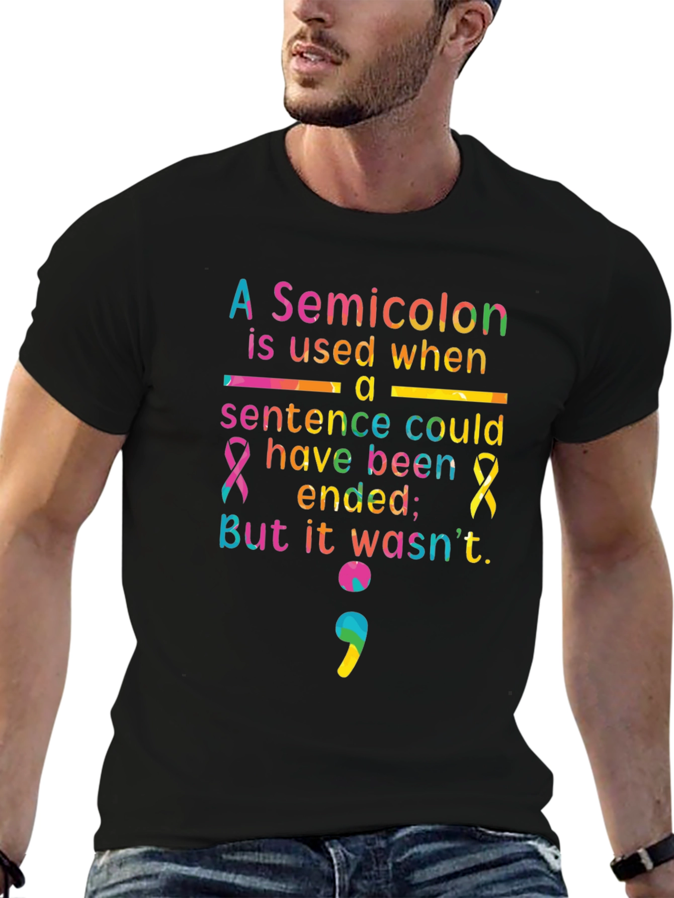 Semicolon Mental Health Awareness T-Shirt