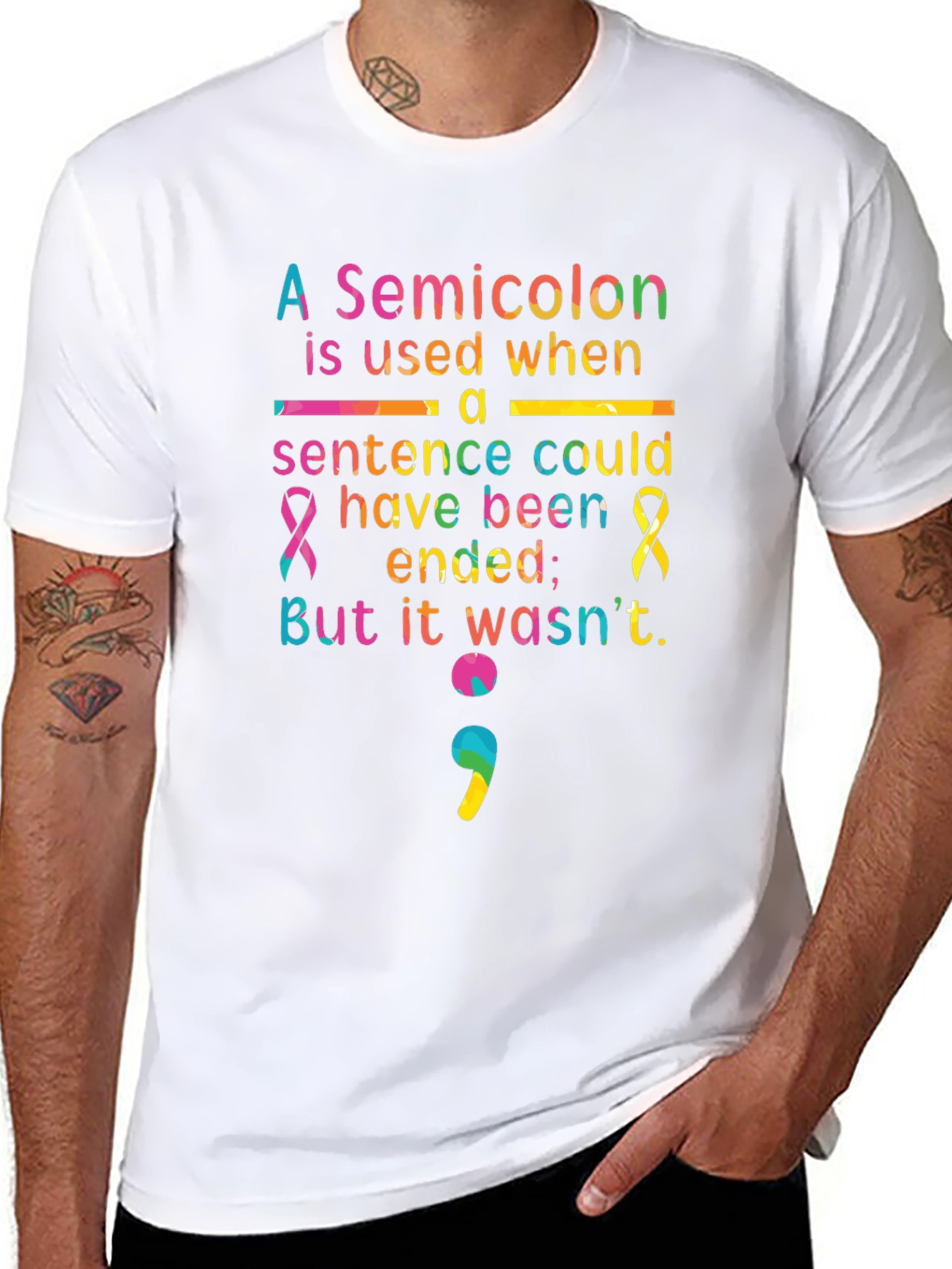 Semicolon Mental Health Awareness T-Shirt