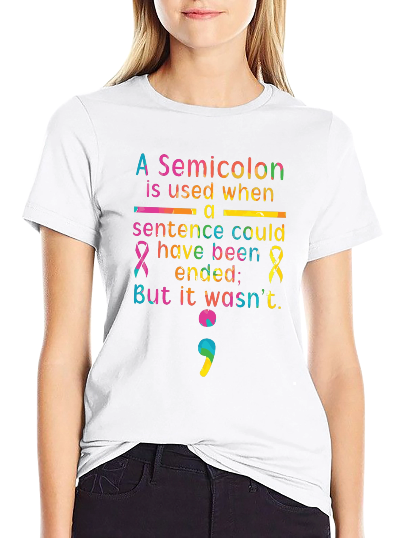Semicolon Mental Health Awareness T-Shirt