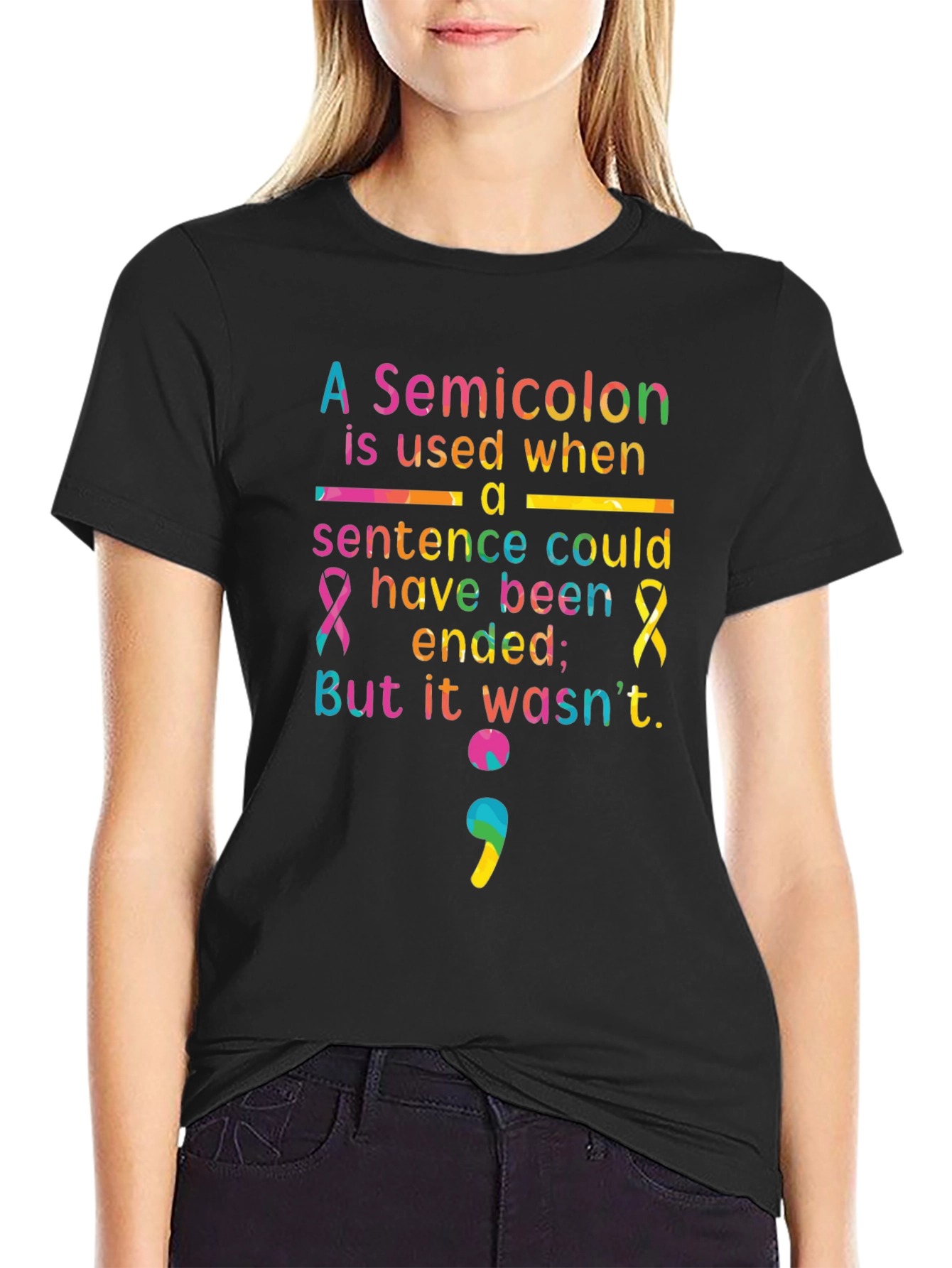 Semicolon Mental Health Awareness T-Shirt