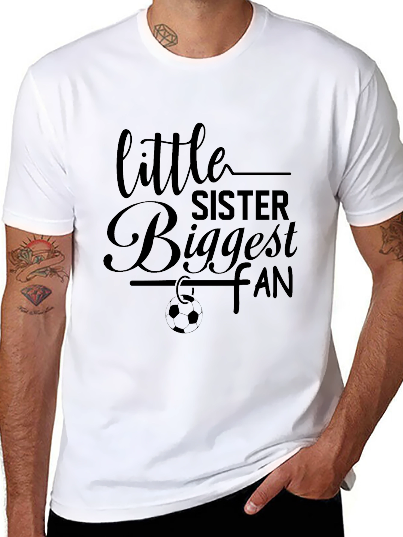 Little Sister Biggest Fan Graphic Tee