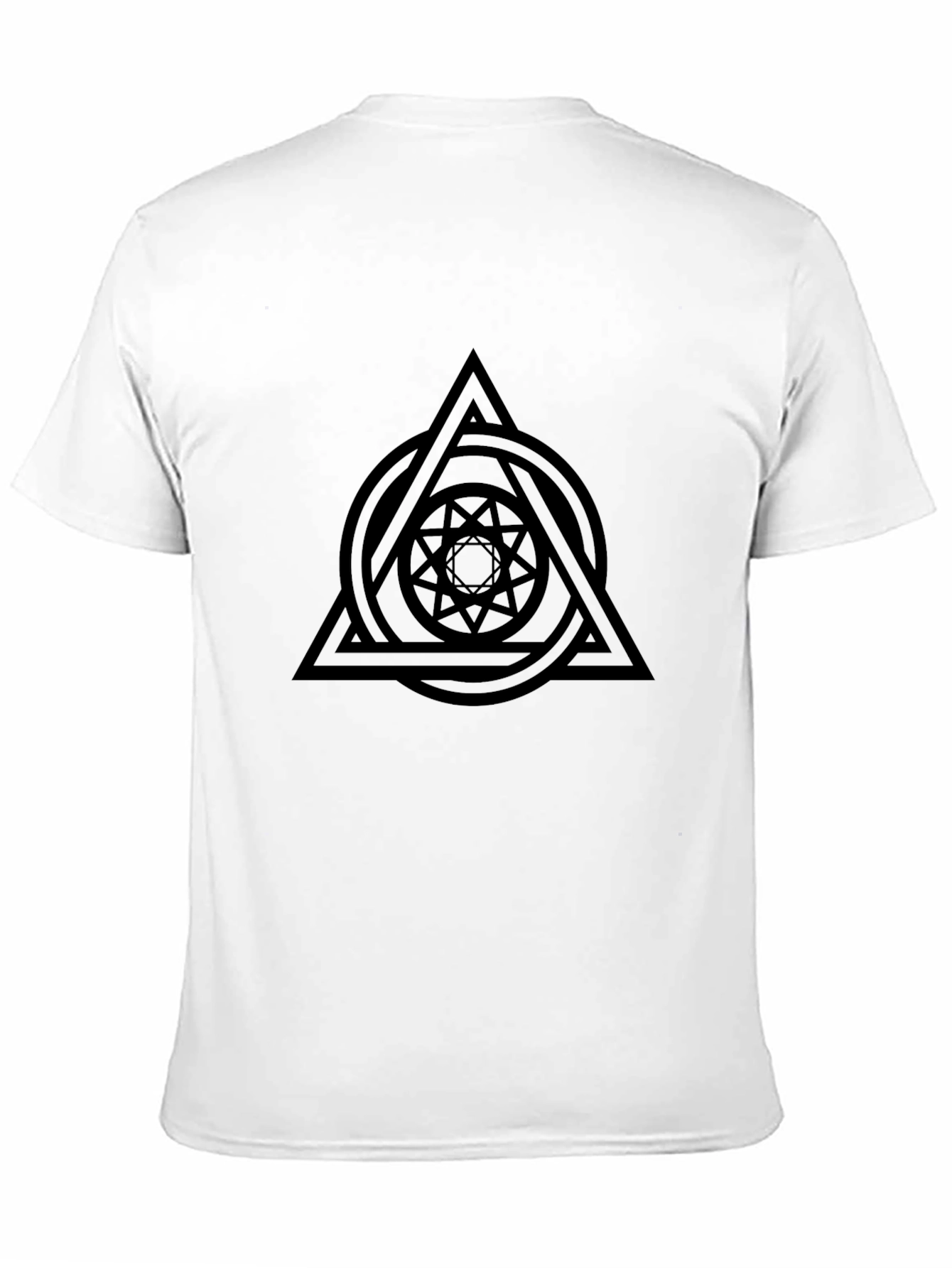 Geometric Design Black T-Shirt for Men