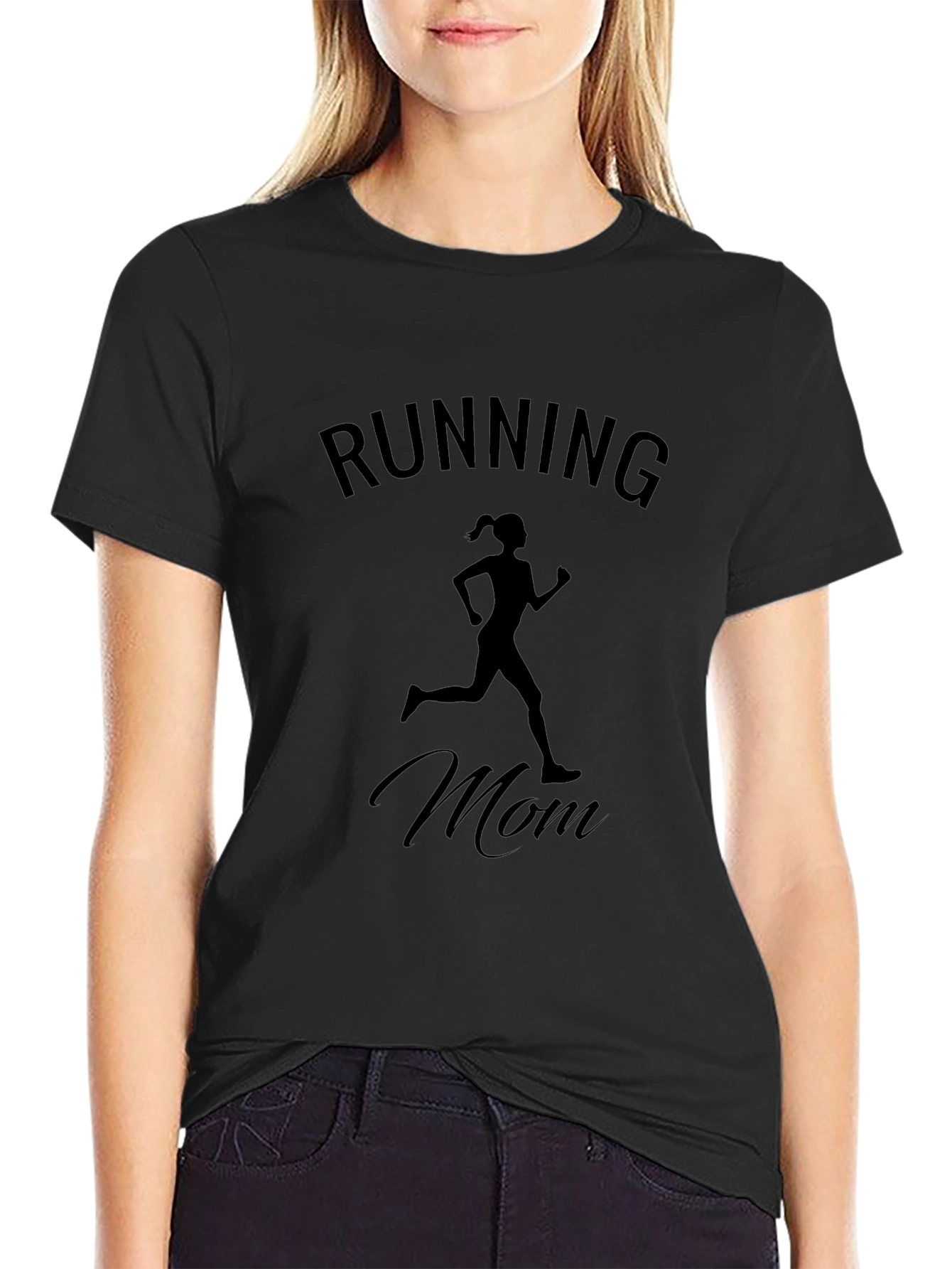 Running Mom Graphic Tee - Black Unisex Shirt