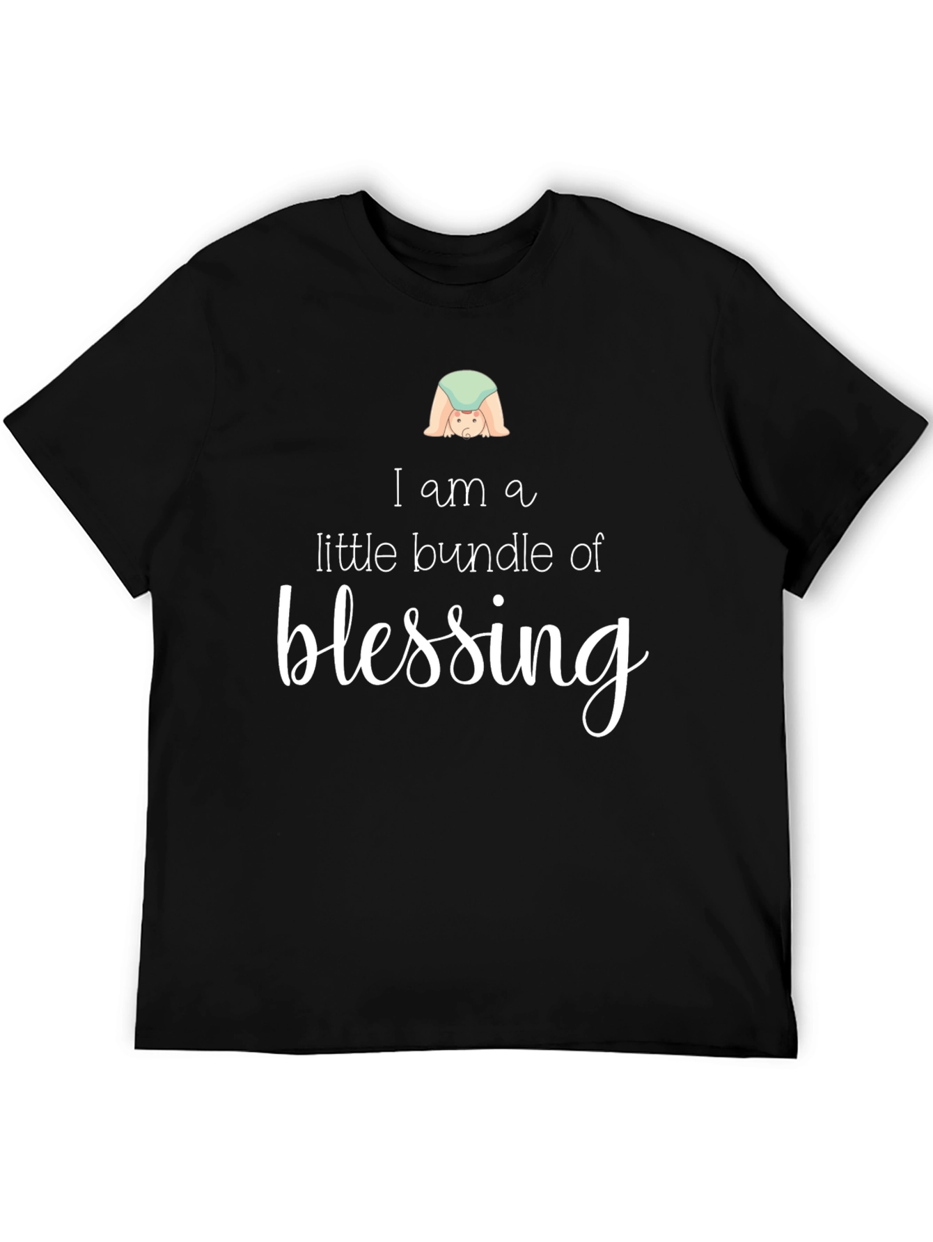 Little Bundle of Blessing Black T-Shirt