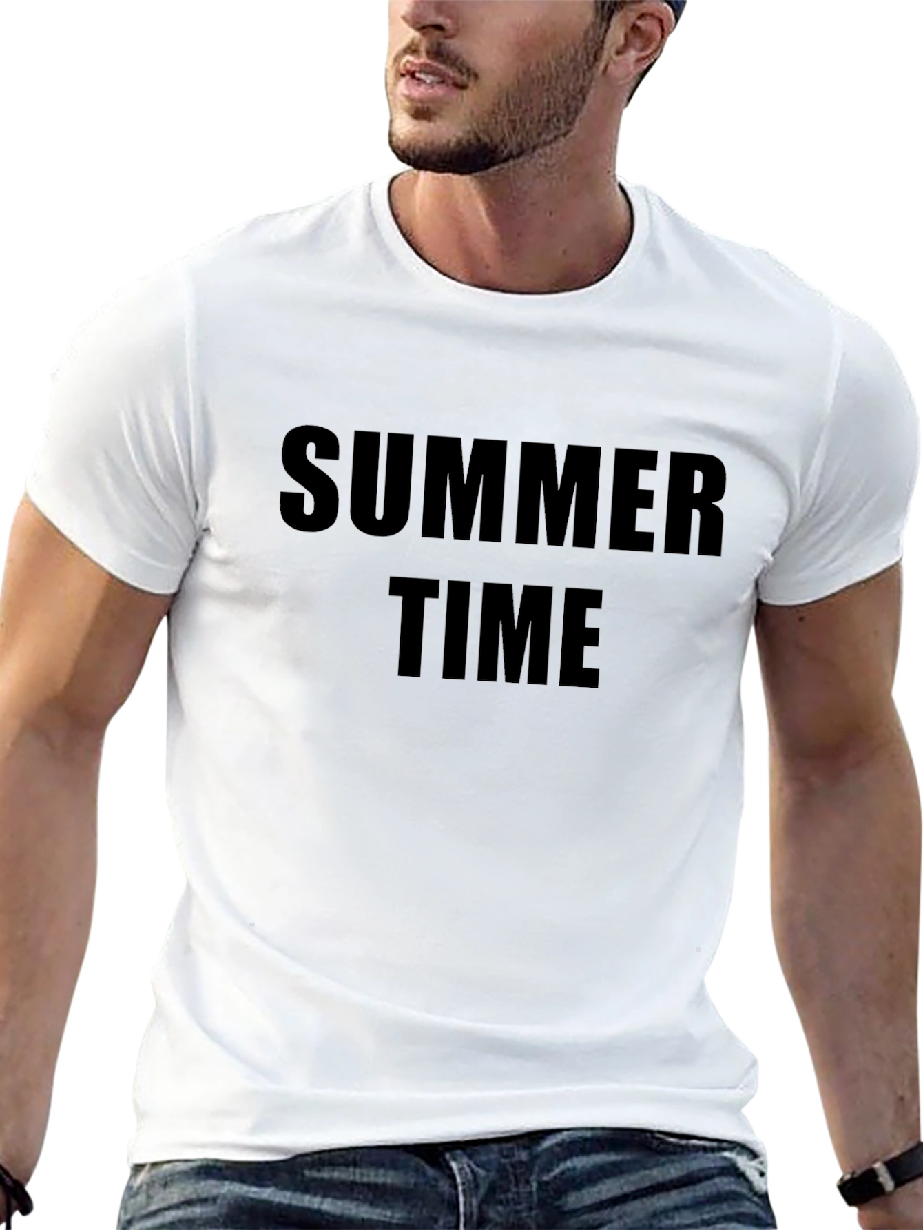 Summer Time Black Graphic Tee - Casual Style