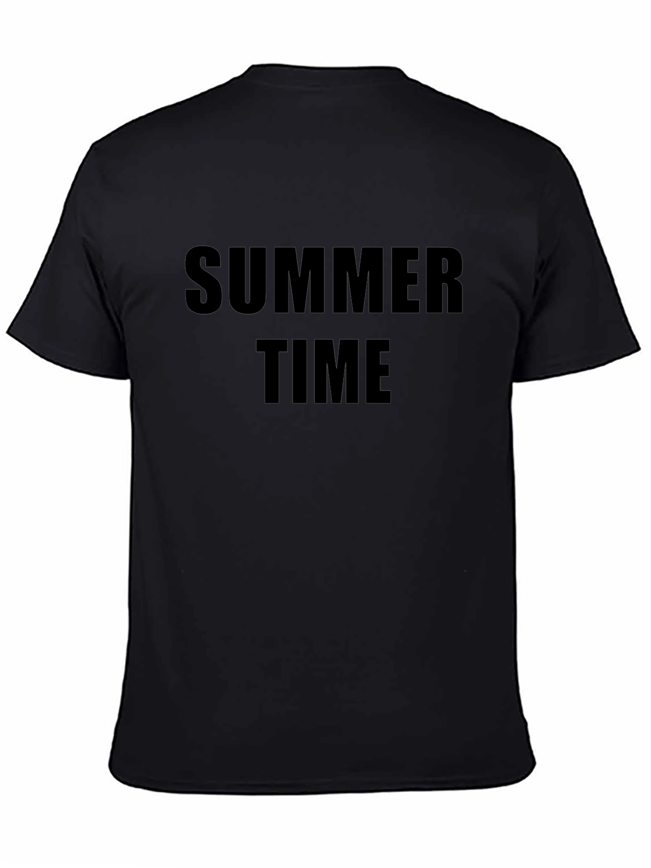 Summer Time Black Graphic Tee - Casual Style