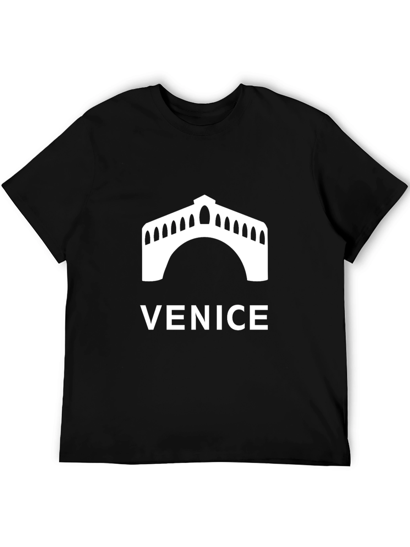 Venice Bridge Graphic Tee - Black Unisex T-Shirt