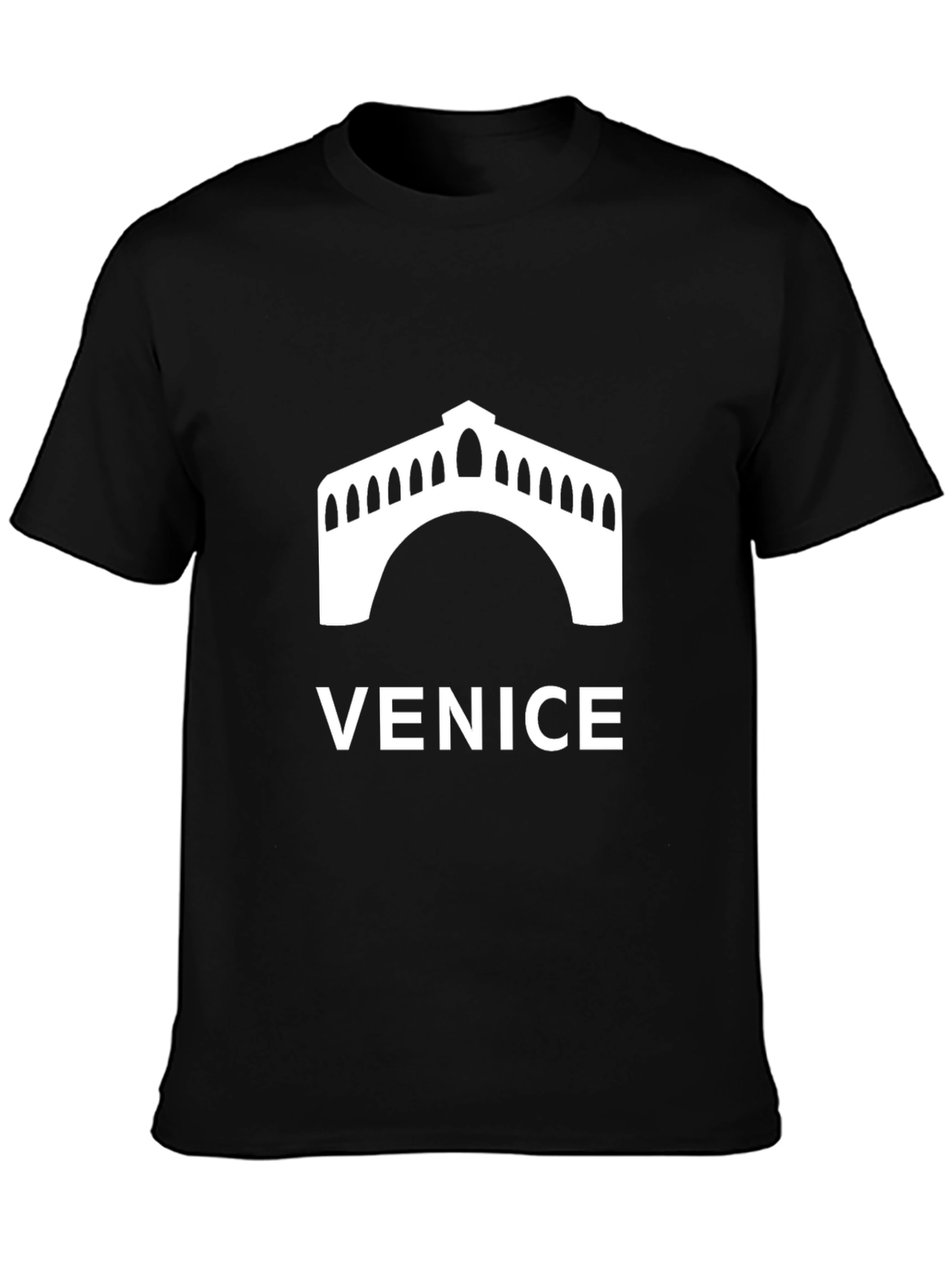 Venice Bridge Graphic Tee - Black Unisex T-Shirt