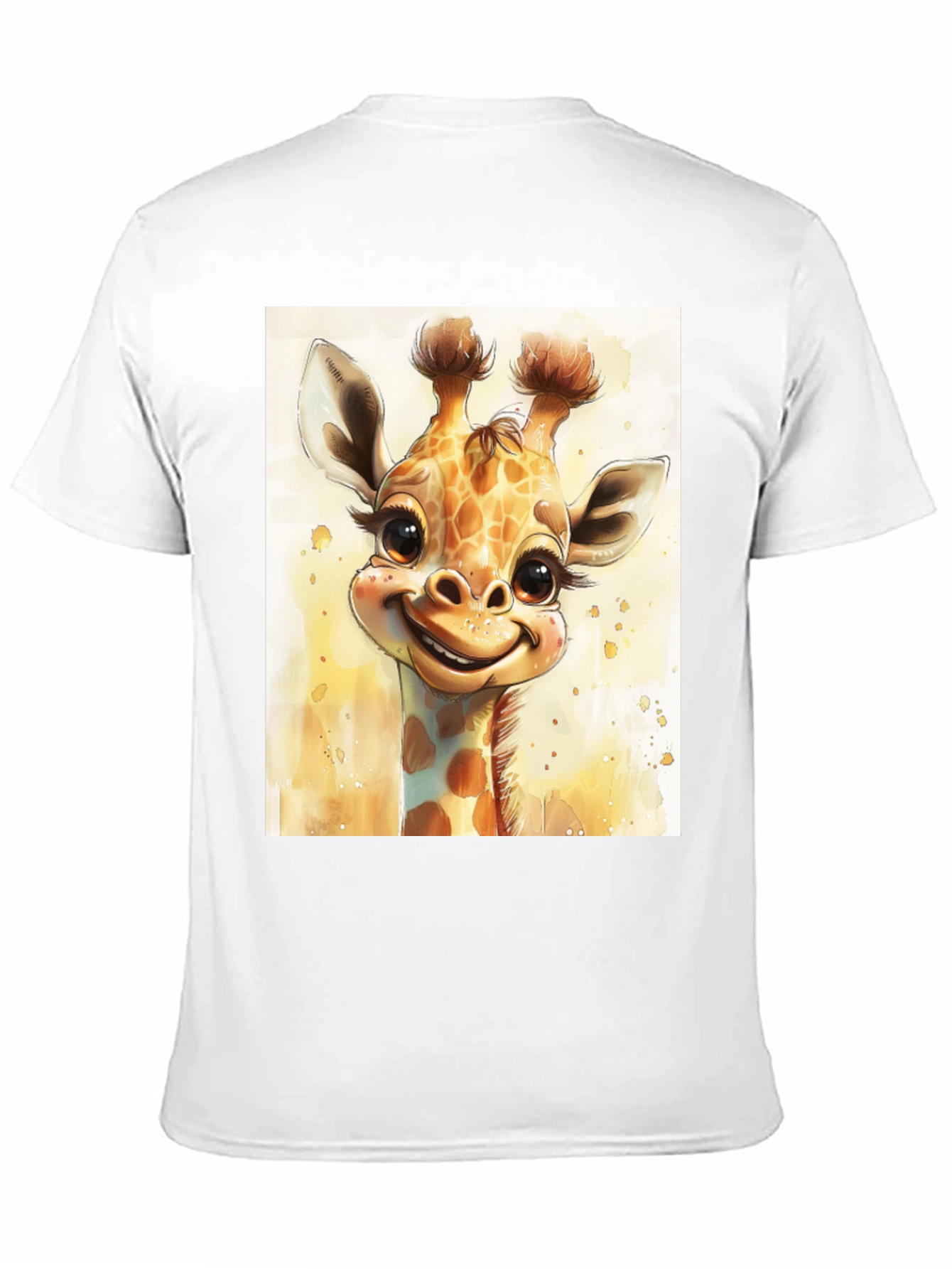 Cute Giraffe Graphic Tee - Black Cotton Comfort