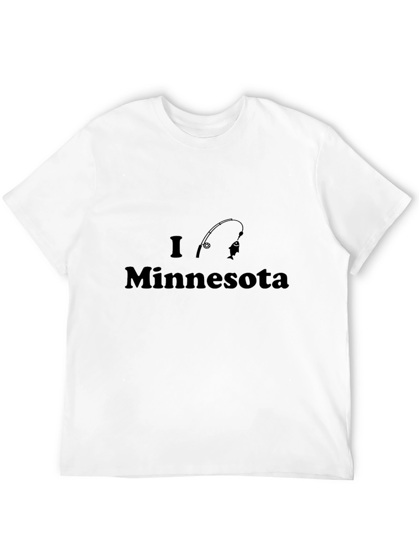 I Love Fishing Minnesota Tee - Black Cotton T-Shirt