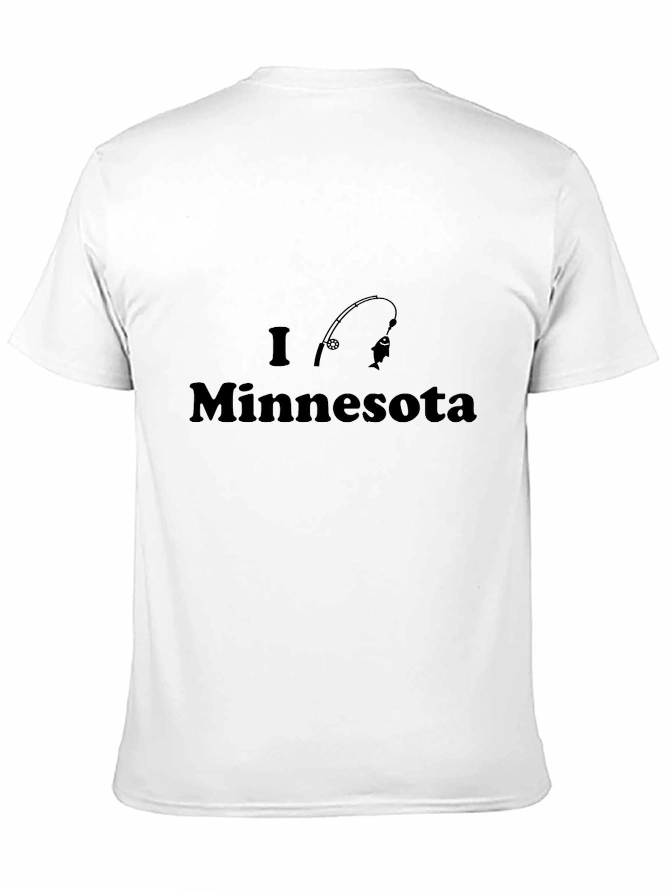 I Love Fishing Minnesota Tee - Black Cotton T-Shirt