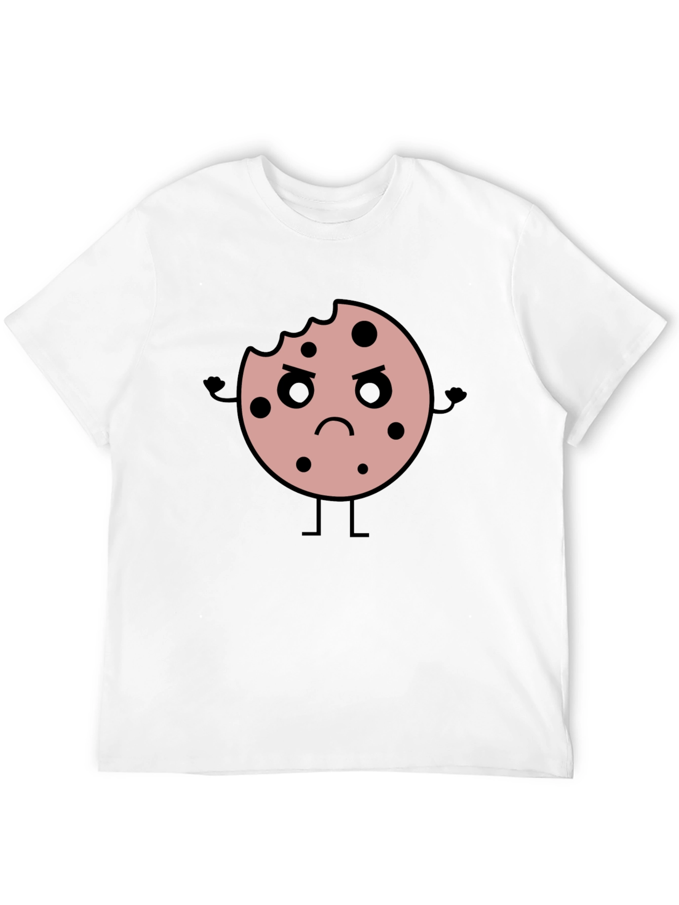 Angry Cookie Graphic Tee - Black Cotton T-Shirt