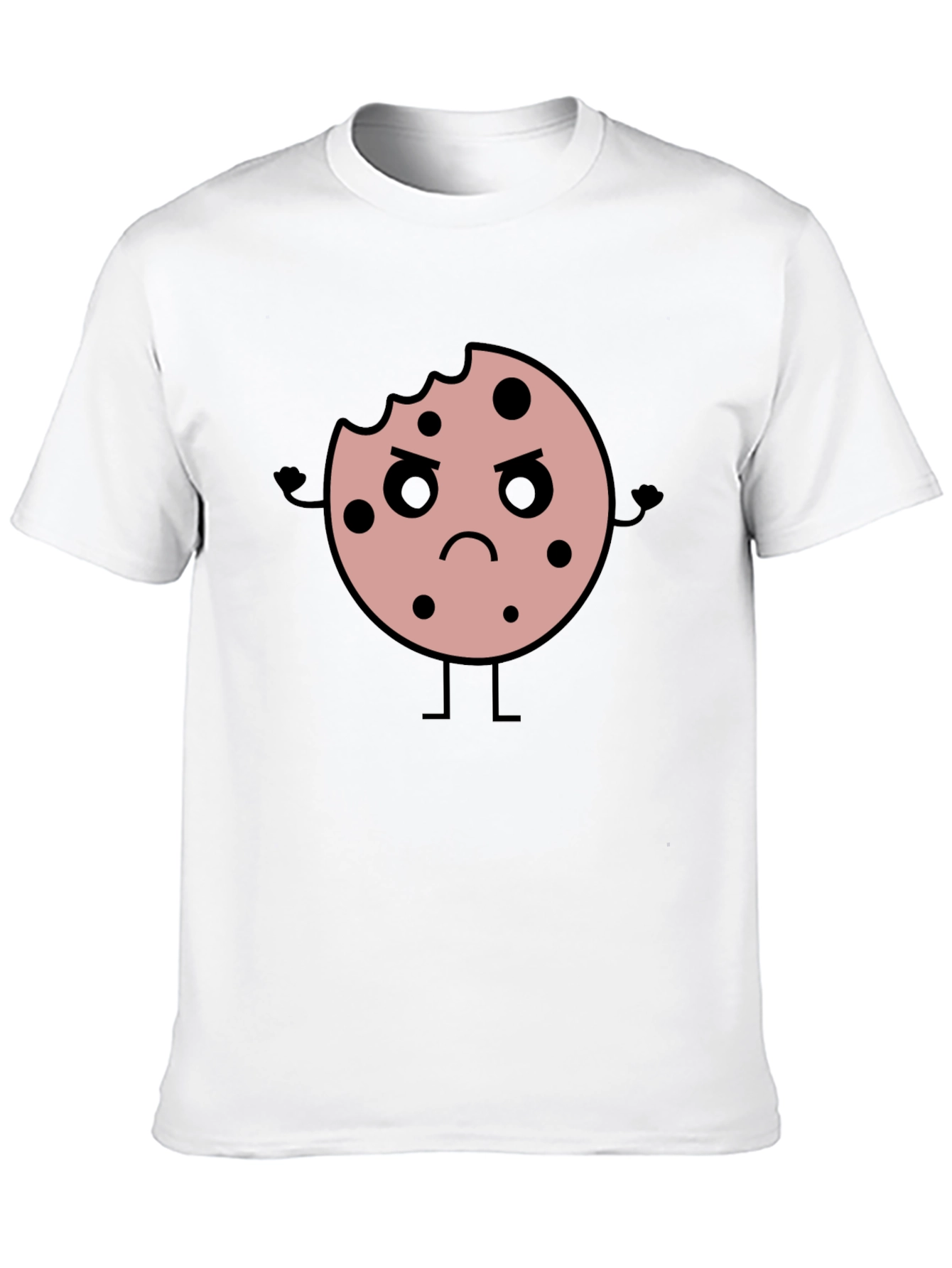 Angry Cookie Graphic Tee - Black Cotton T-Shirt