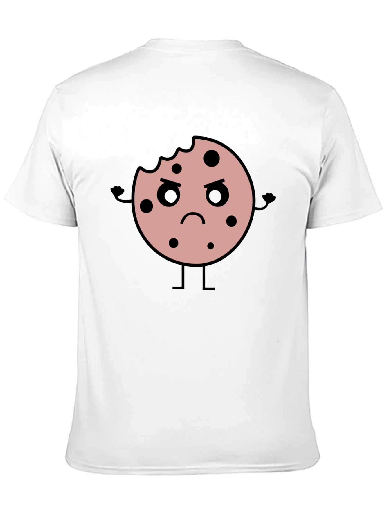 Angry Cookie Graphic Tee - Black Cotton T-Shirt