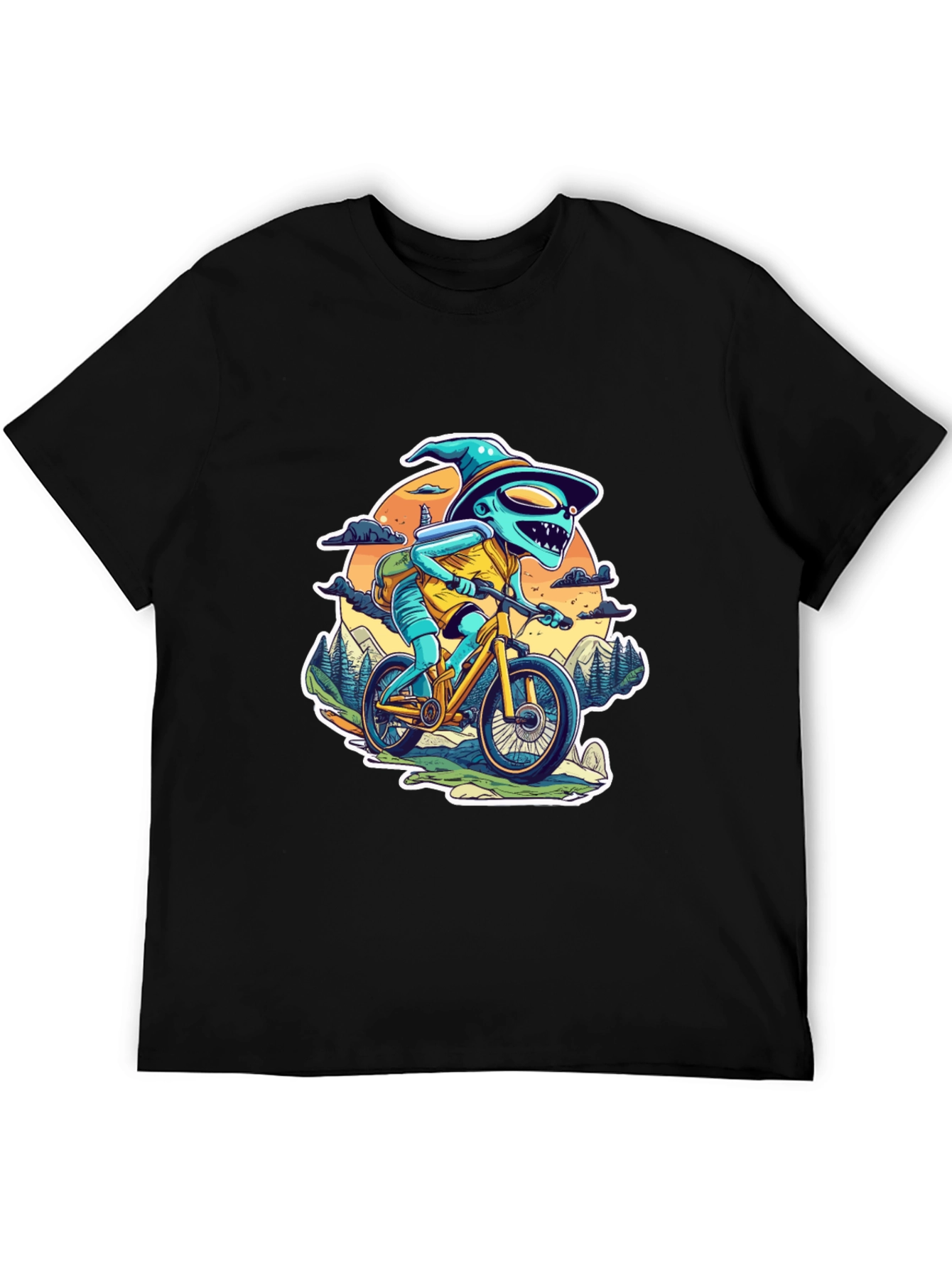 Alien Biker Graphic T-Shirt