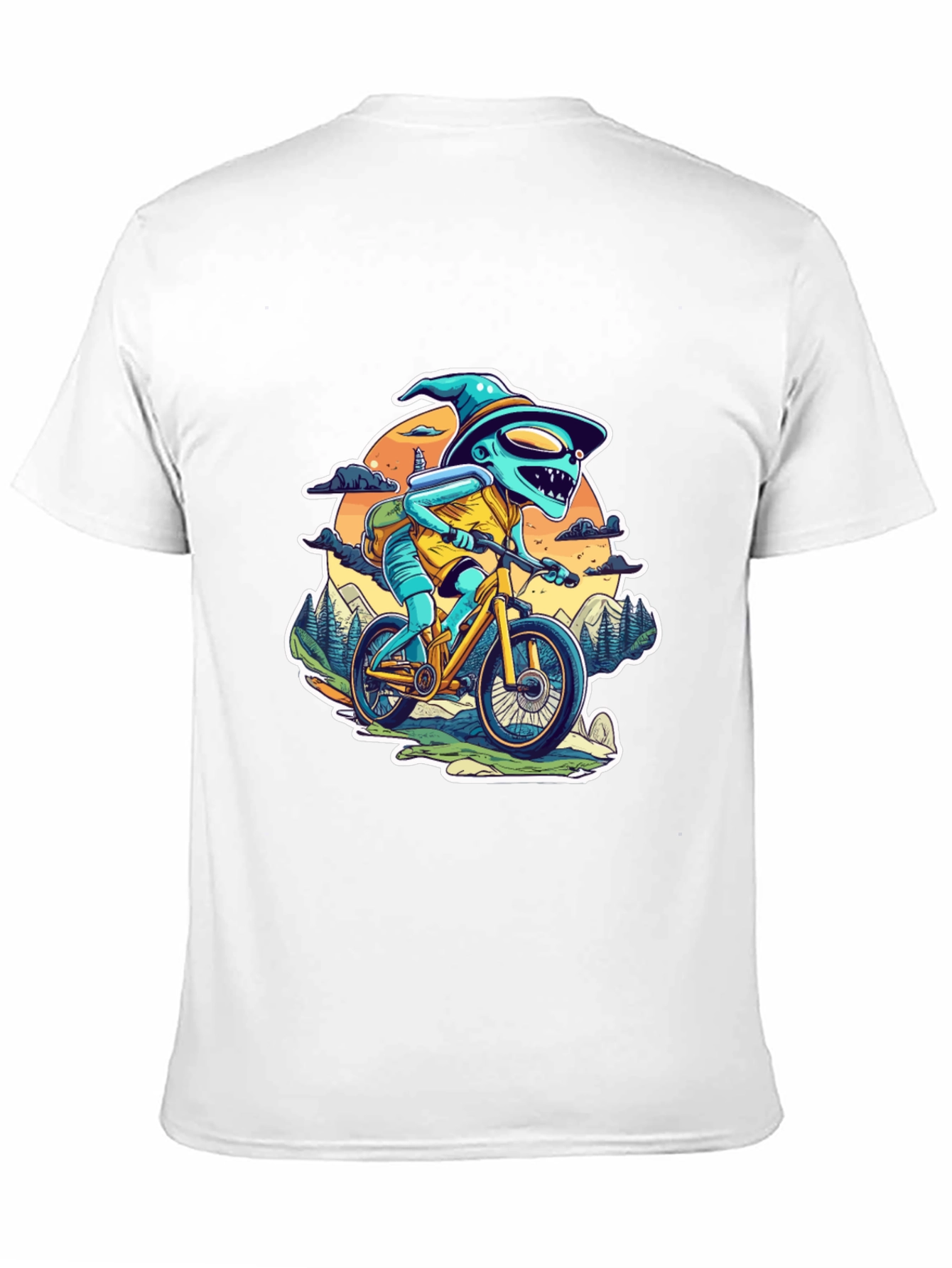 Alien Biker Graphic T-Shirt