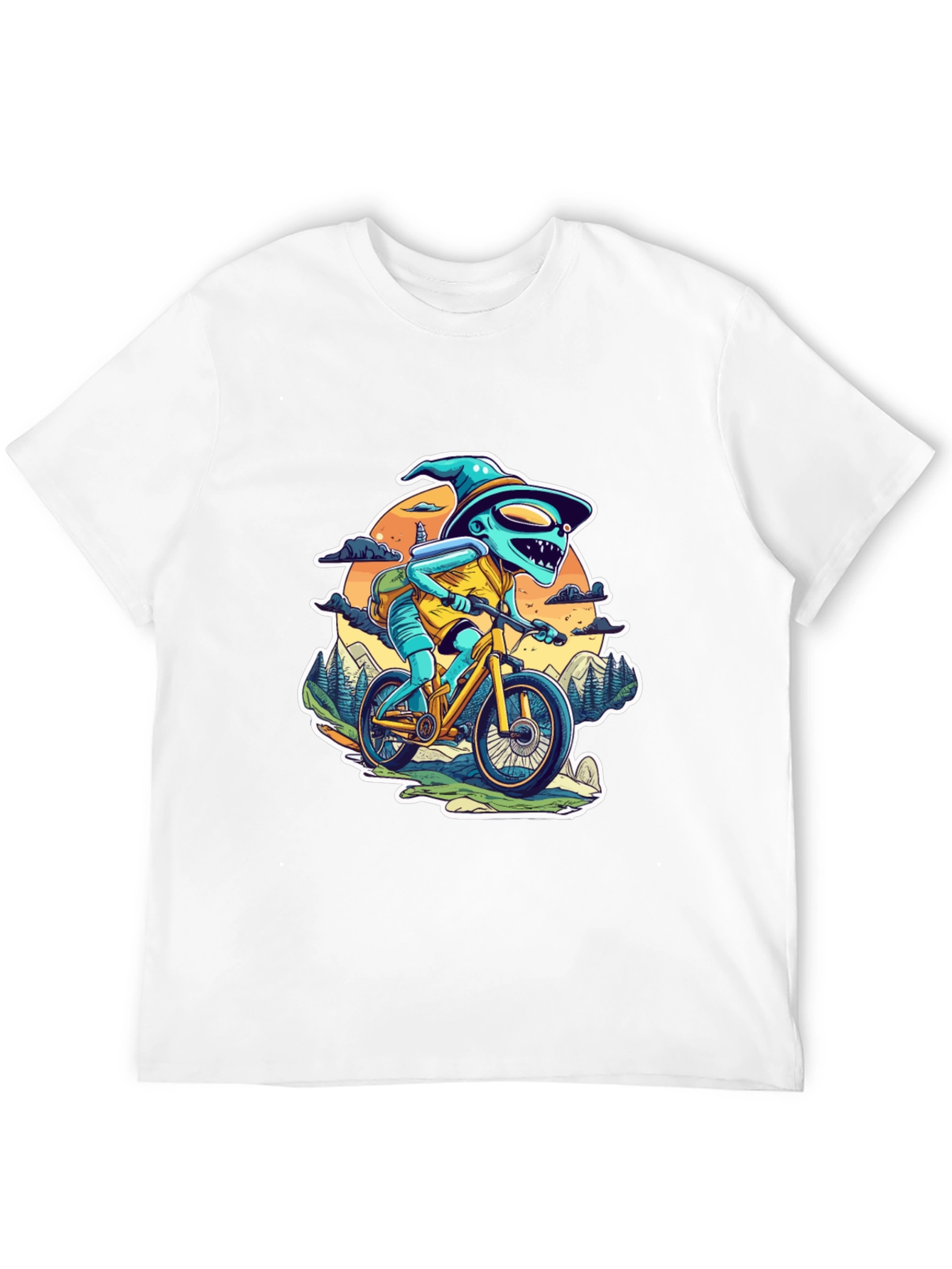 Alien Biker Graphic T-Shirt