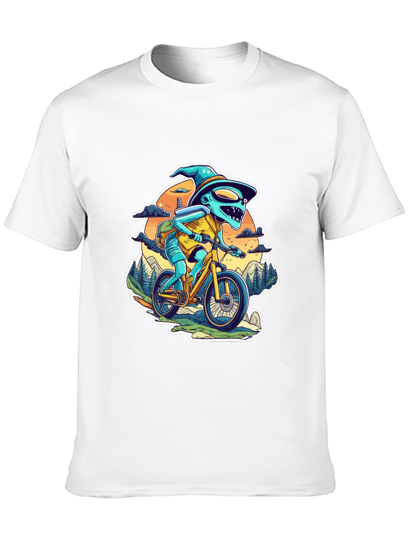 Alien Biker Graphic T-Shirt