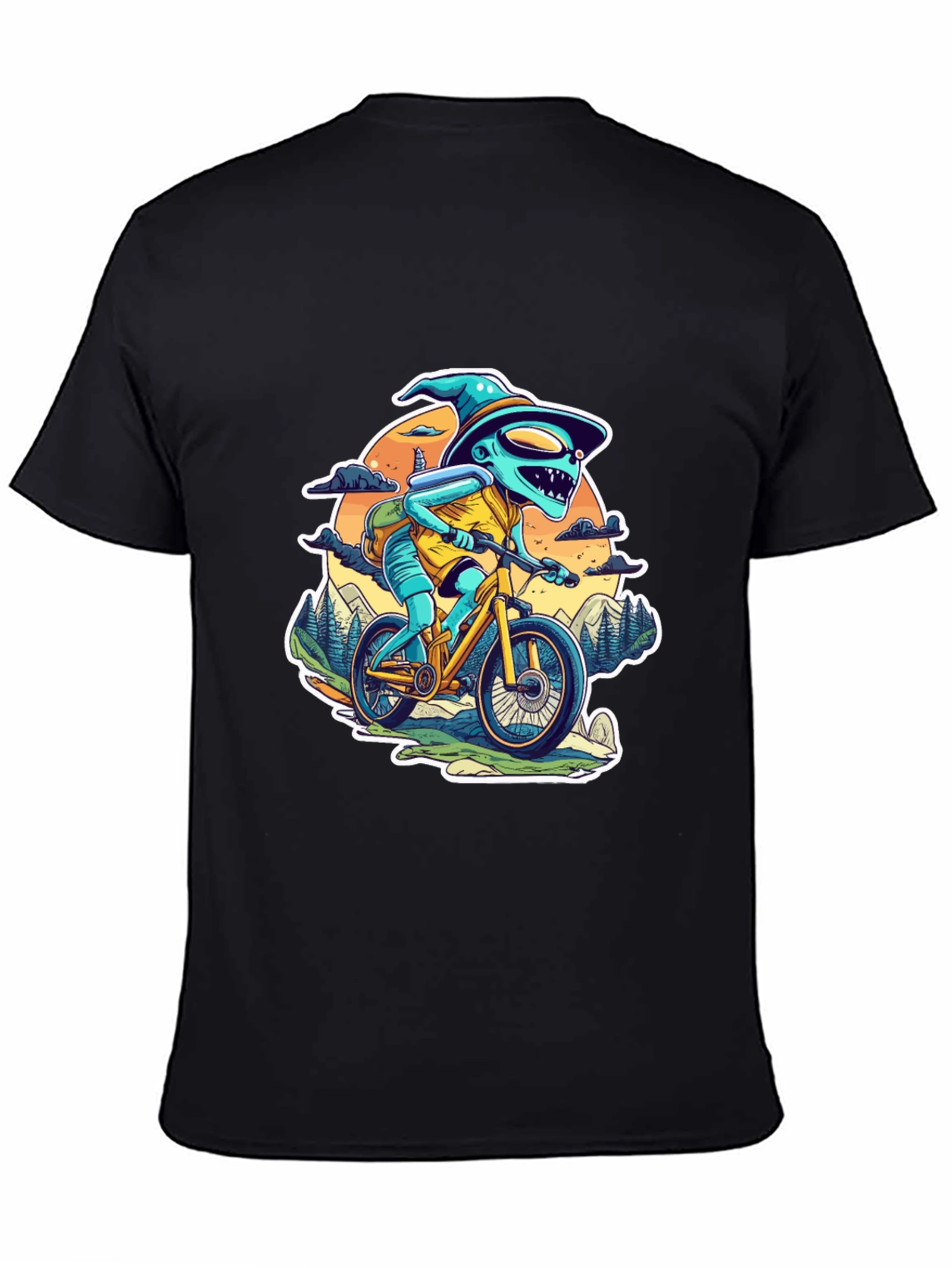 Alien Biker Graphic T-Shirt