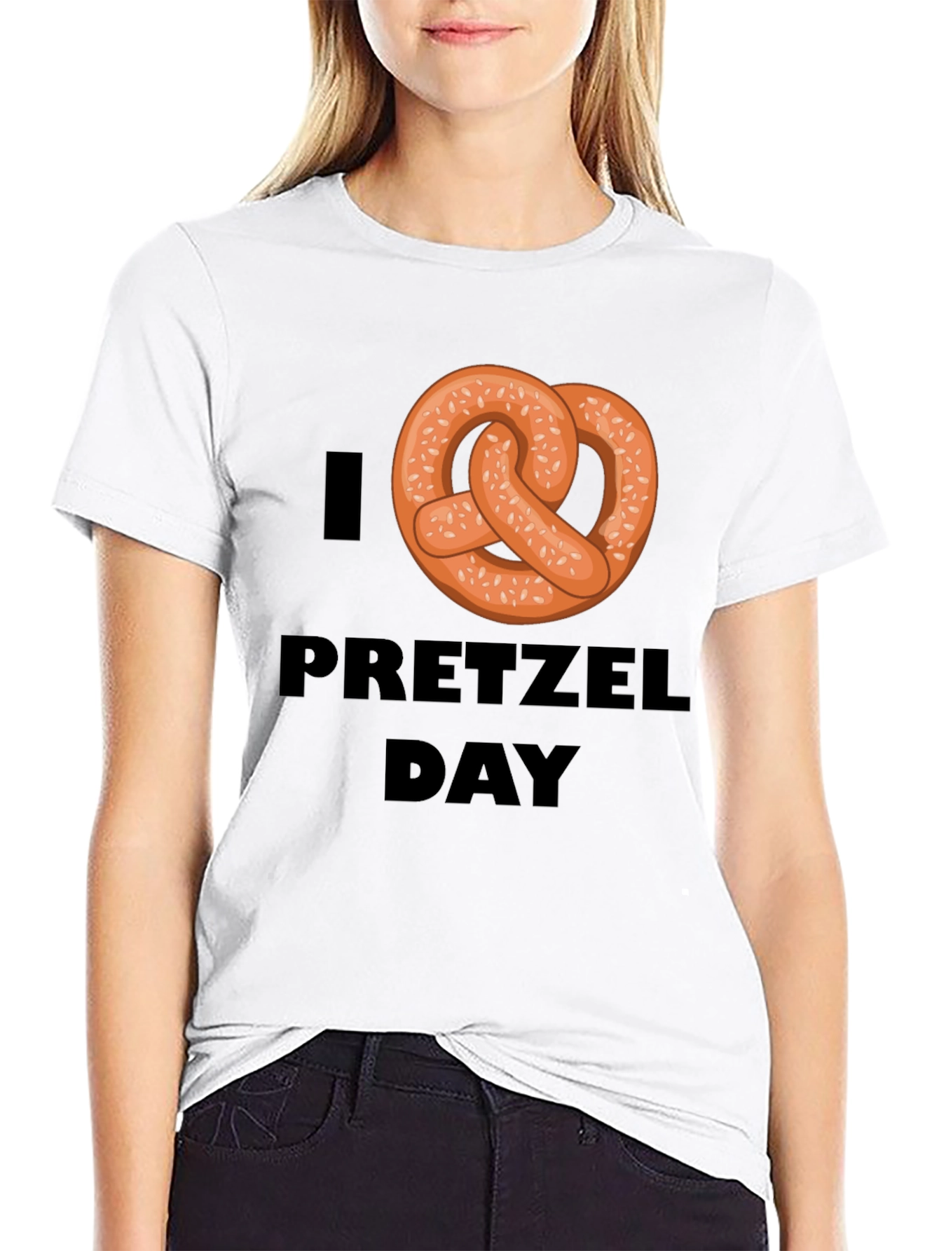 I Heart Pretzel Day T-Shirt - Novelty Graphic Tee