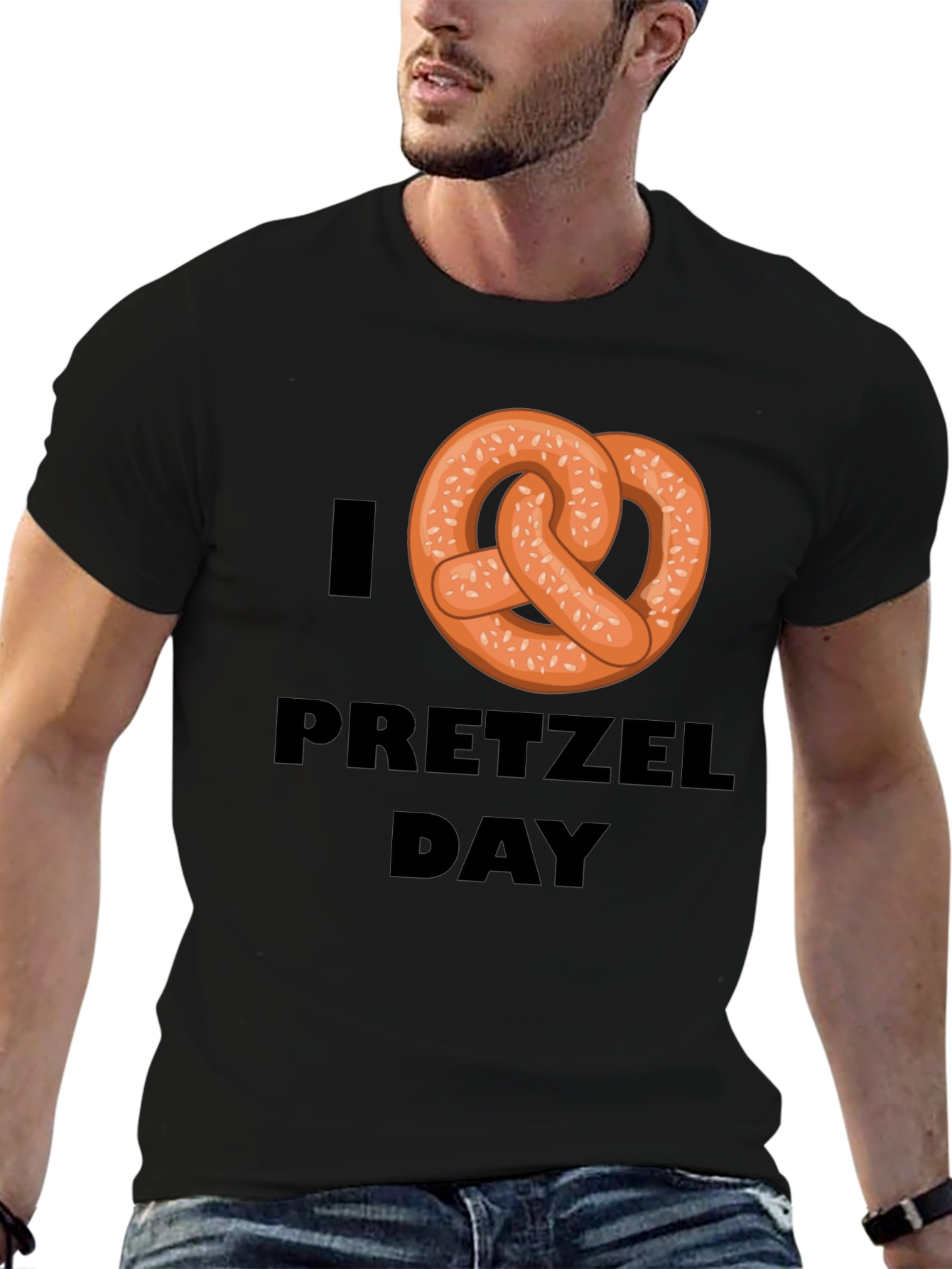 I Heart Pretzel Day T-Shirt - Novelty Graphic Tee