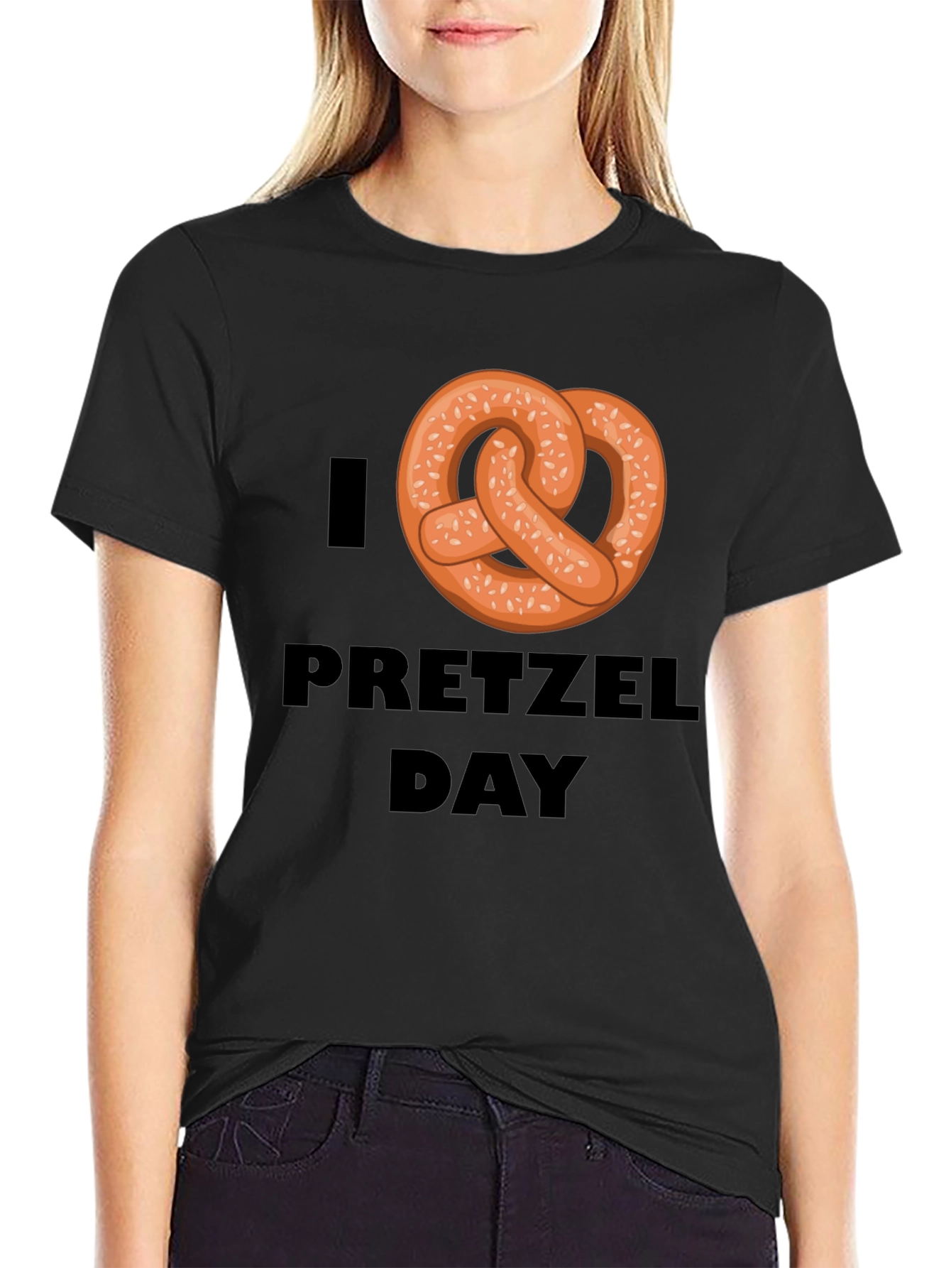 I Heart Pretzel Day T-Shirt - Novelty Graphic Tee
