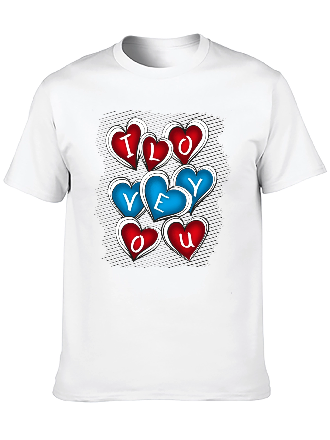 I Love You Heart Graphic Black T-Shirt