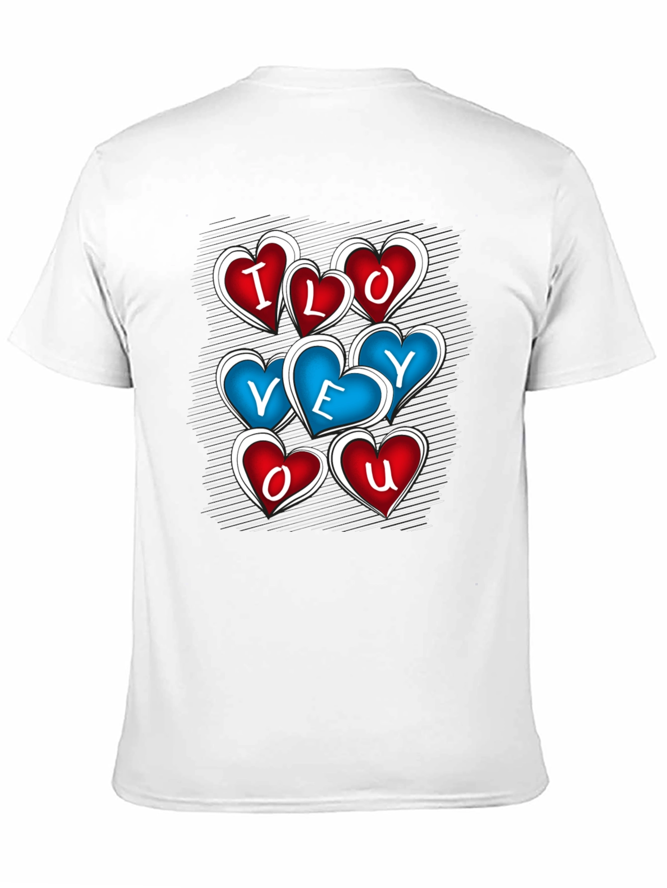 I Love You Heart Graphic Black T-Shirt