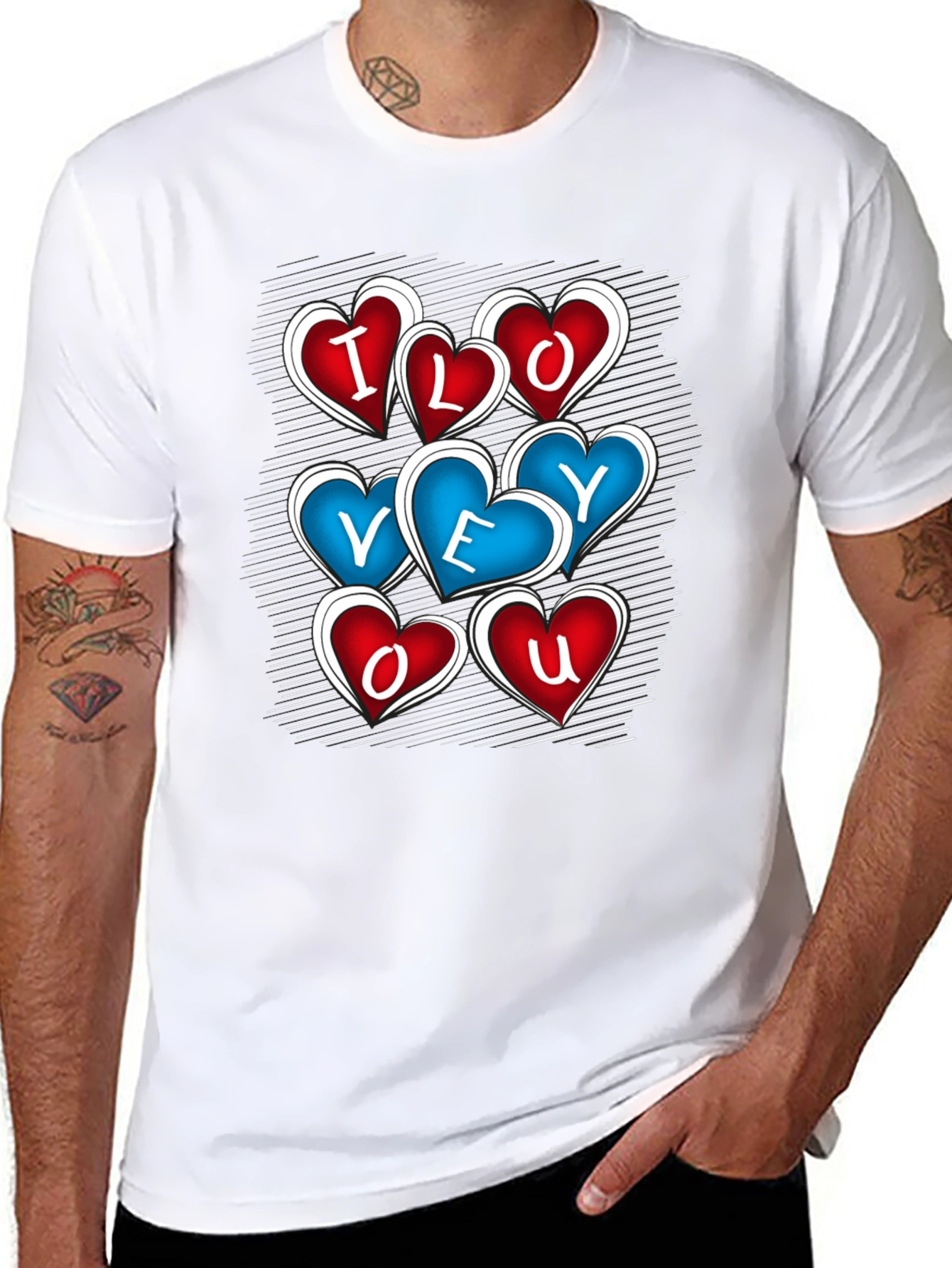 I Love You Heart Graphic Black T-Shirt