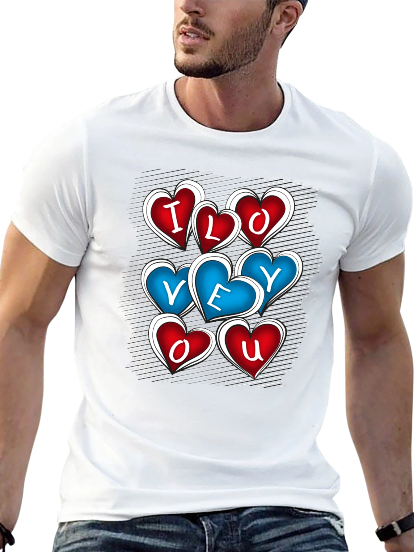 I Love You Heart Graphic Black T-Shirt