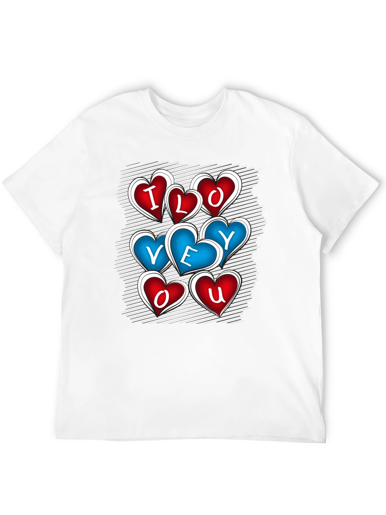 I Love You Heart Graphic Black T-Shirt