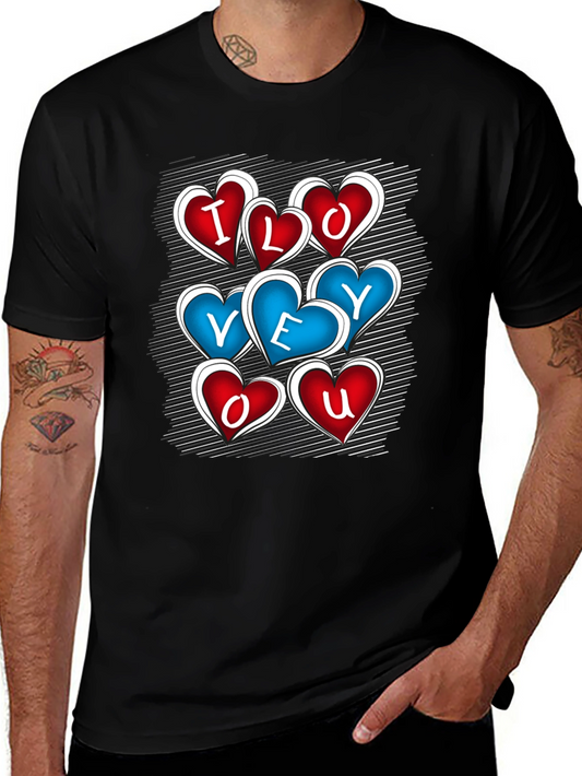 I Love You Heart Graphic Black T-Shirt
