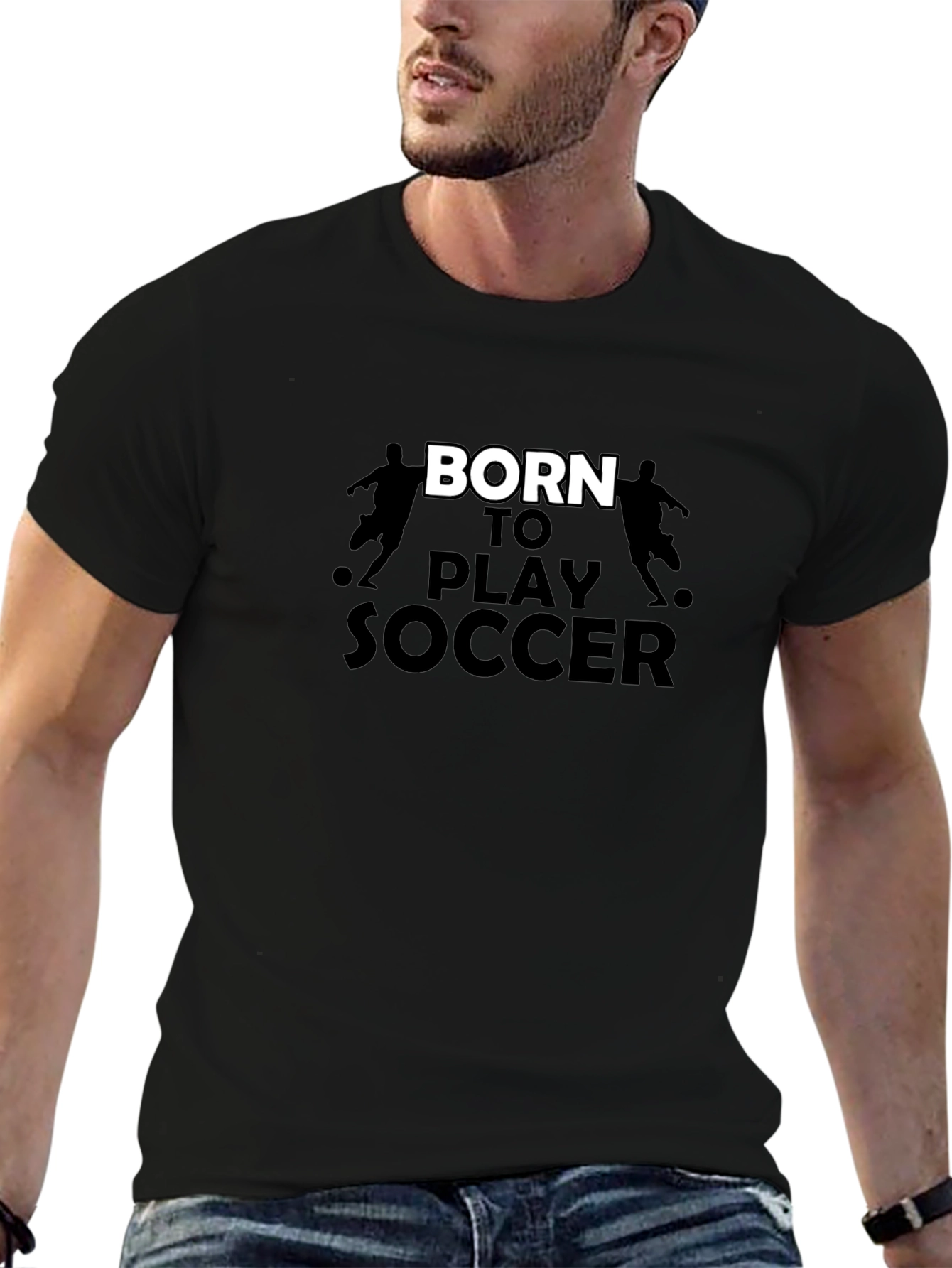 Born to Play Soccer Graphic Tee - Black