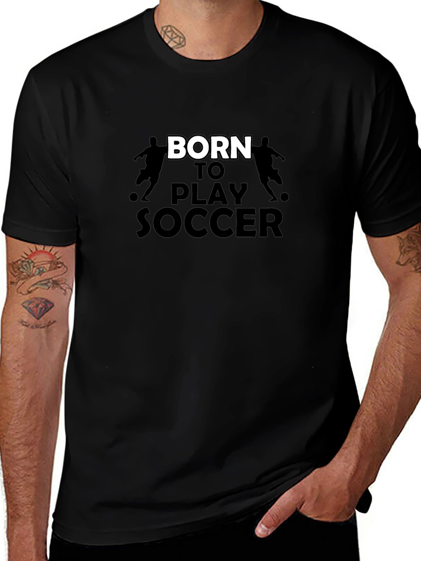 Born to Play Soccer Graphic Tee - Black
