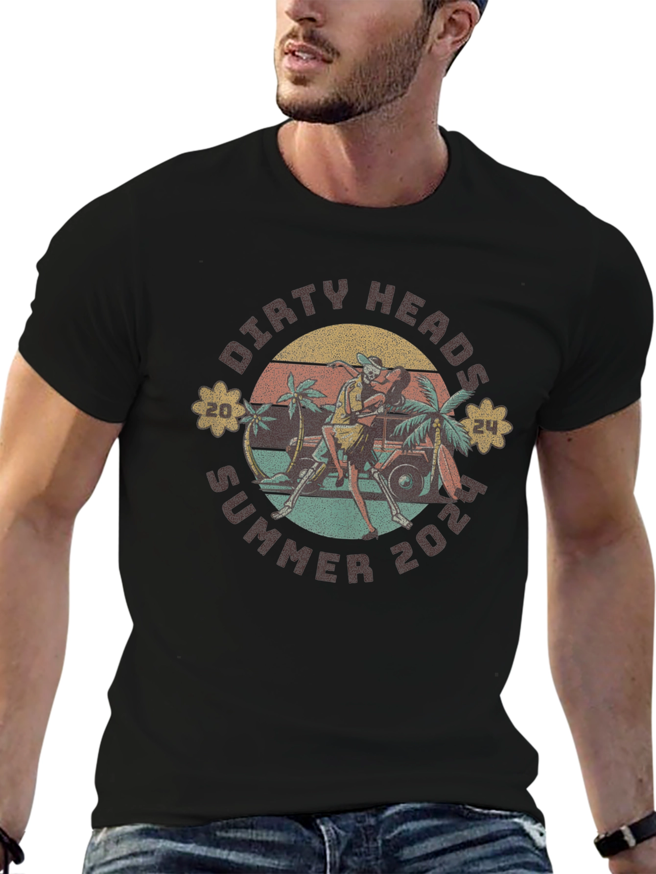Dirty Heads Summer 2024 Black Graphic T-Shirt