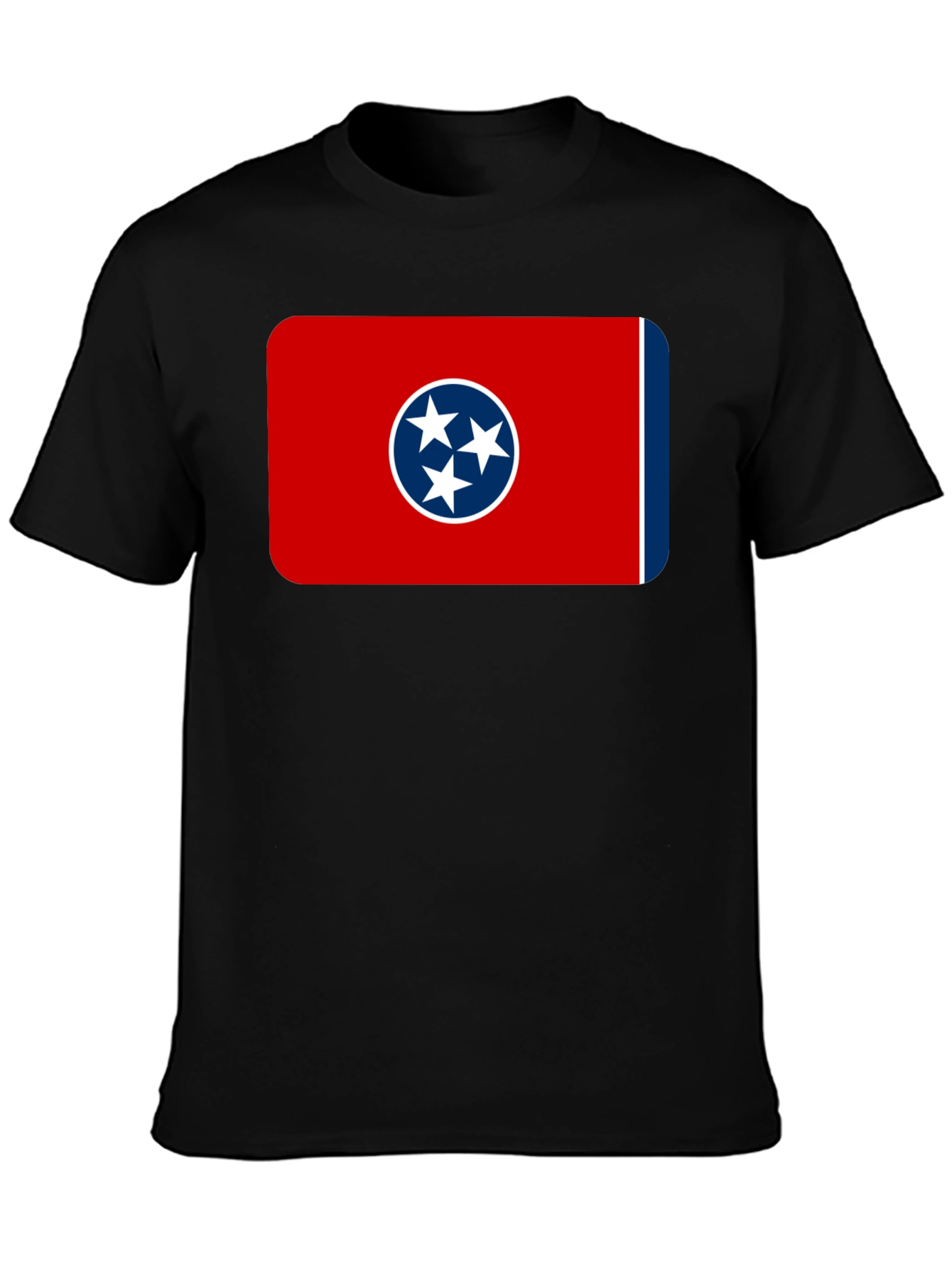 Tennessee Flag T-Shirt -  Black Crew Neck Tee