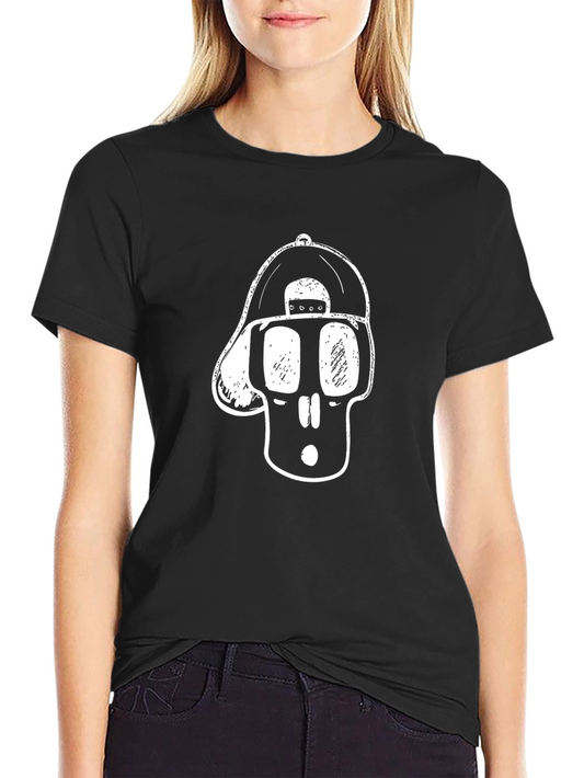 Cool Skull Graphic Tee - Black Cotton