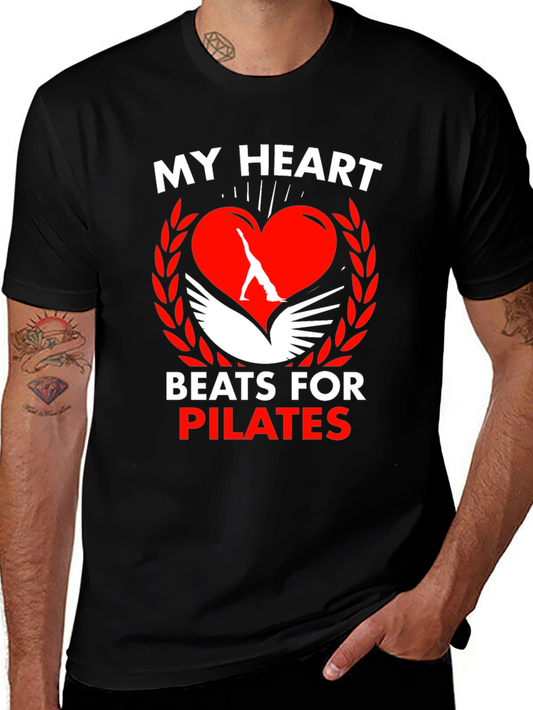 Pilates Heartbeat Graphic Tee - Fitness Lovers T-Shirt