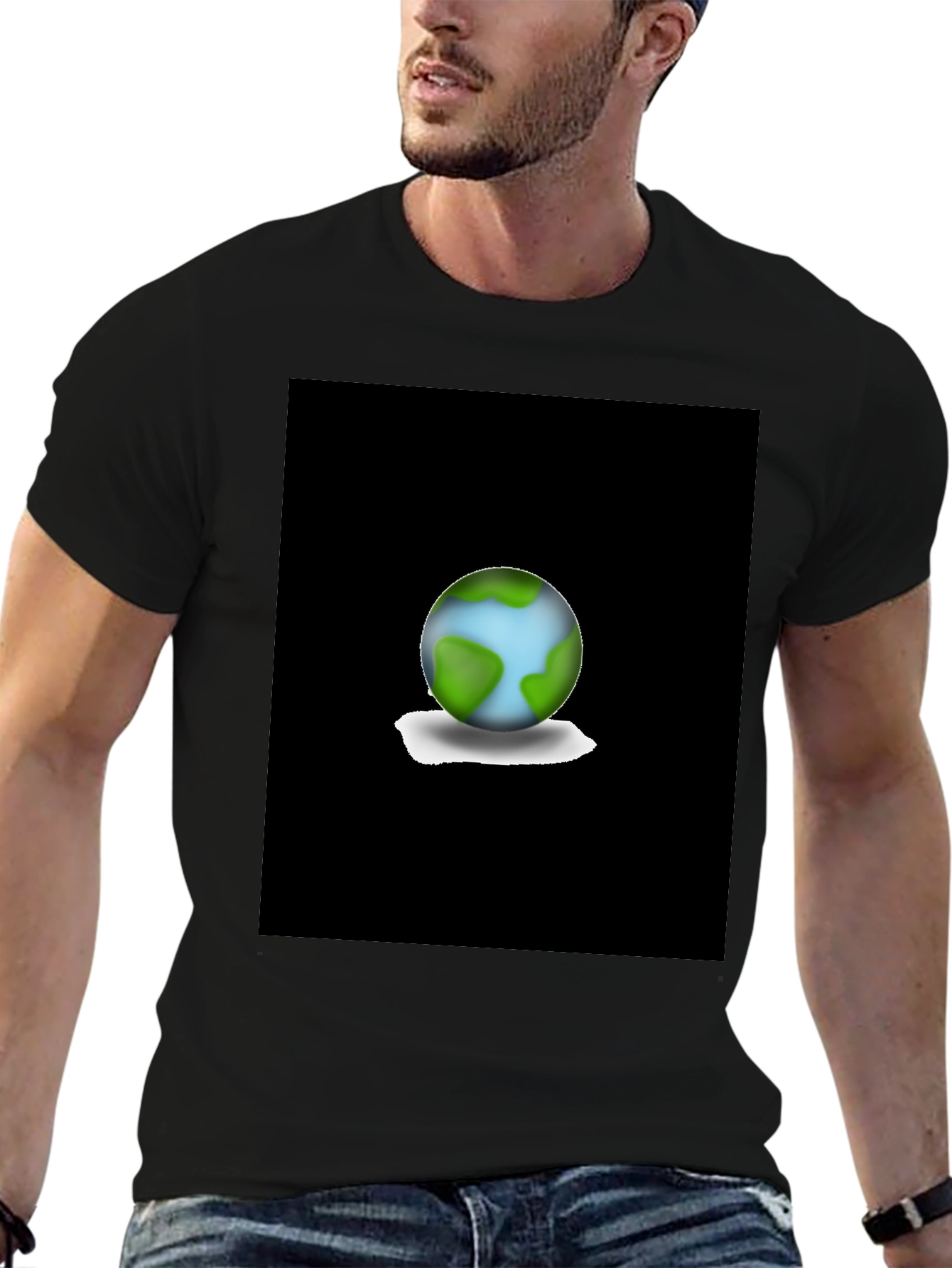 Earth Graphic Black T-Shirt - Eco-Friendly Fashion
