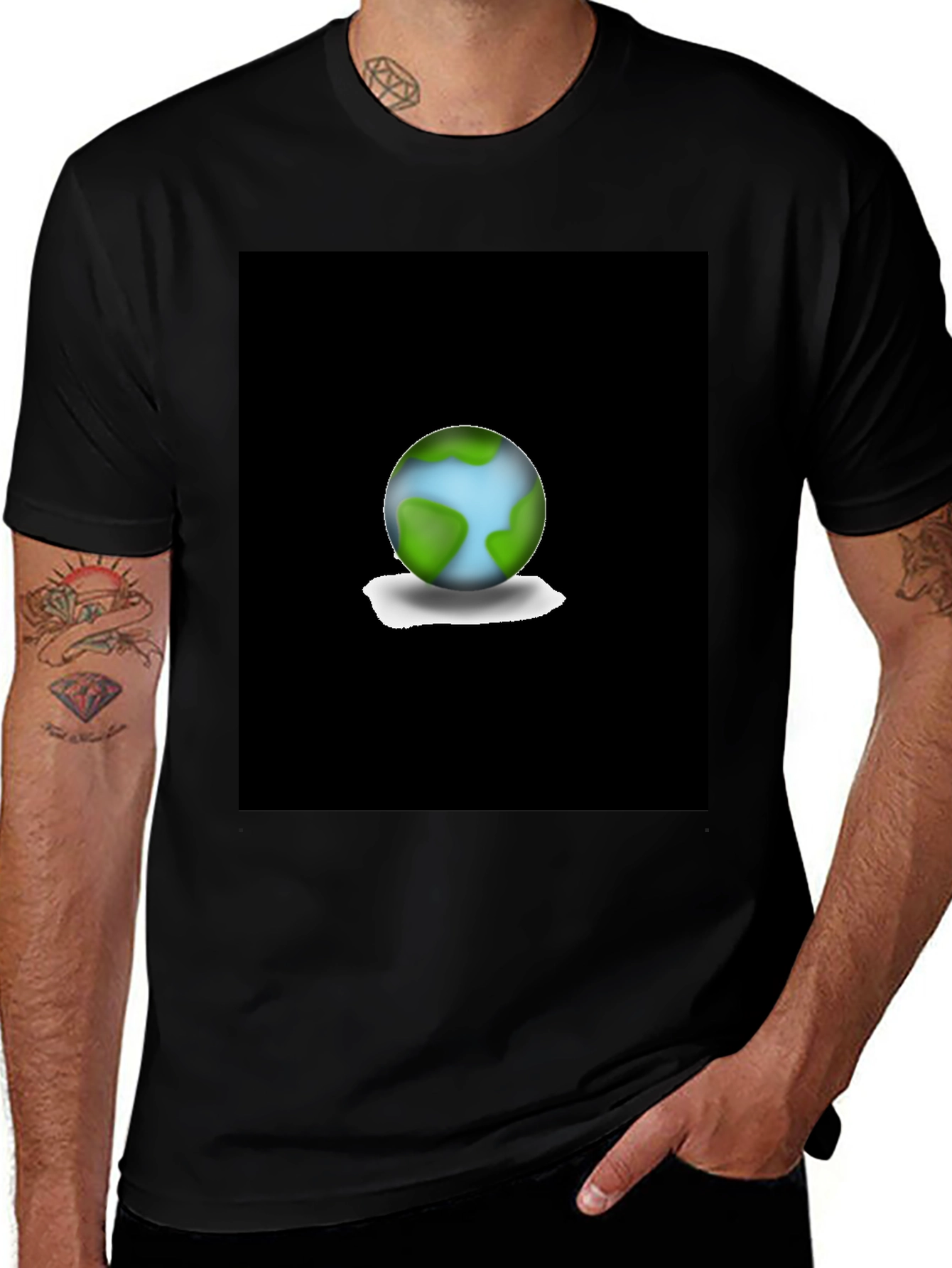 Earth Graphic Black T-Shirt - Eco-Friendly Fashion