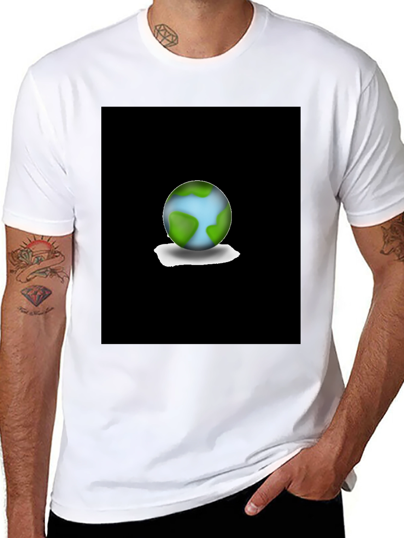 Earth Graphic Black T-Shirt - Eco-Friendly Fashion