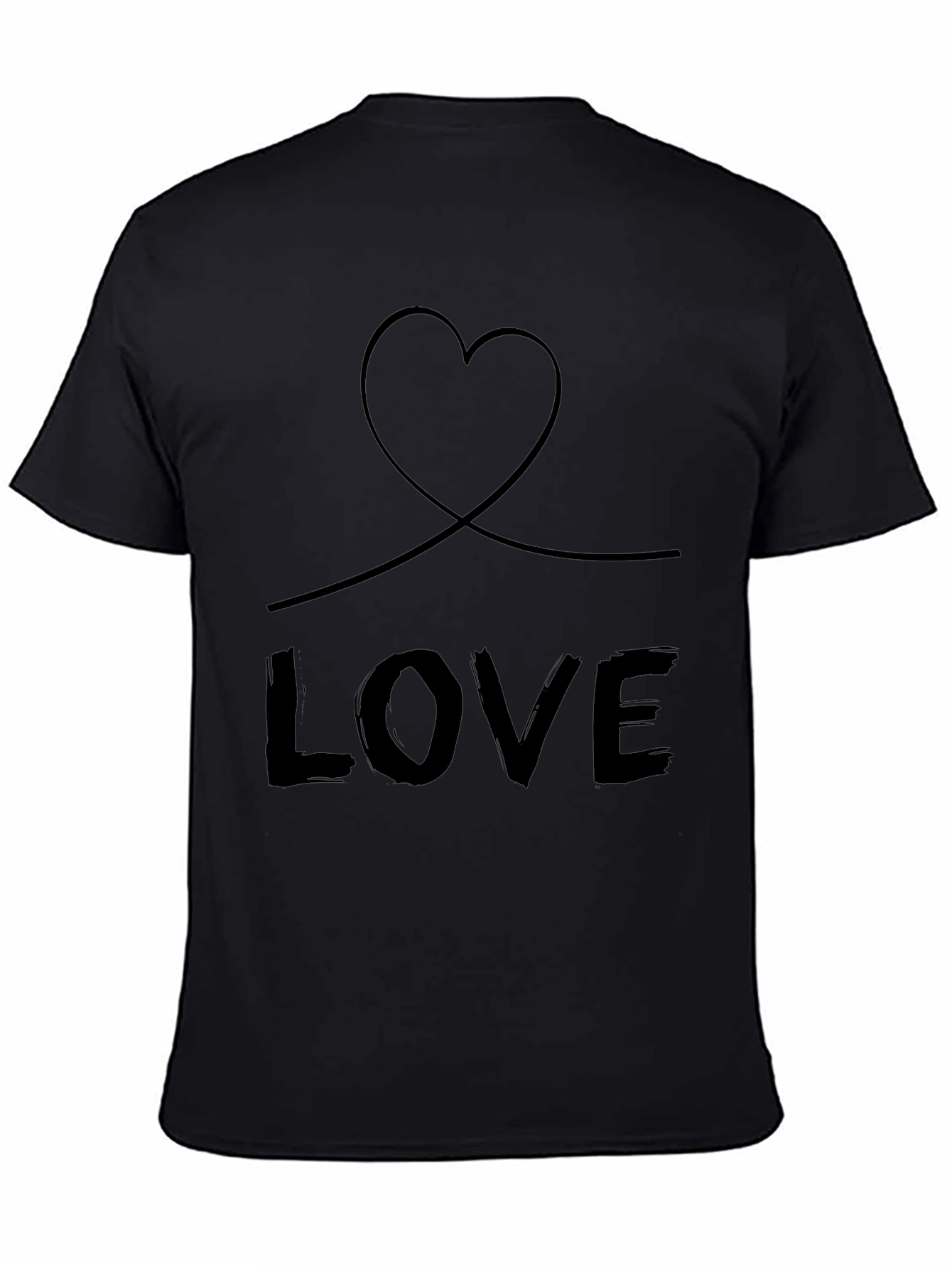 Love Heart Graphic Tee - Black